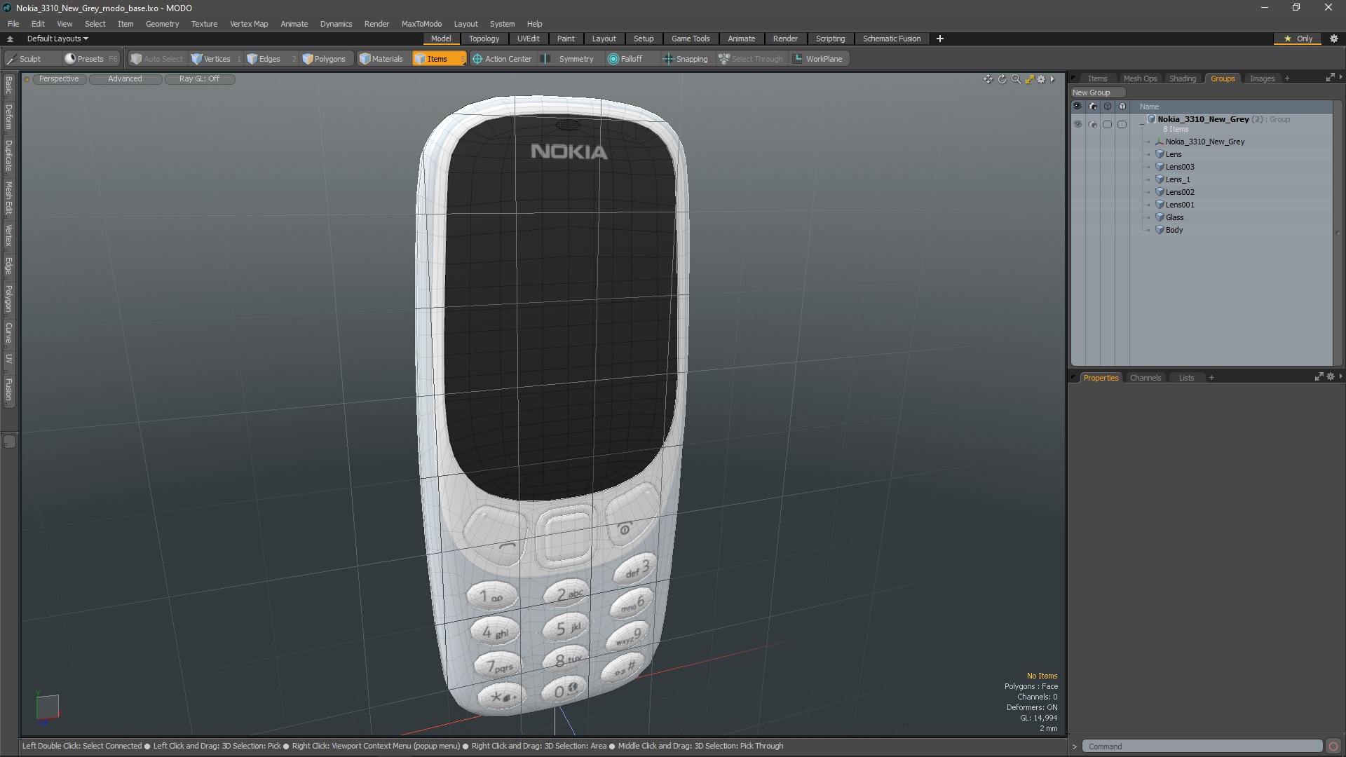 Nokia 3310 New Grey 3D model