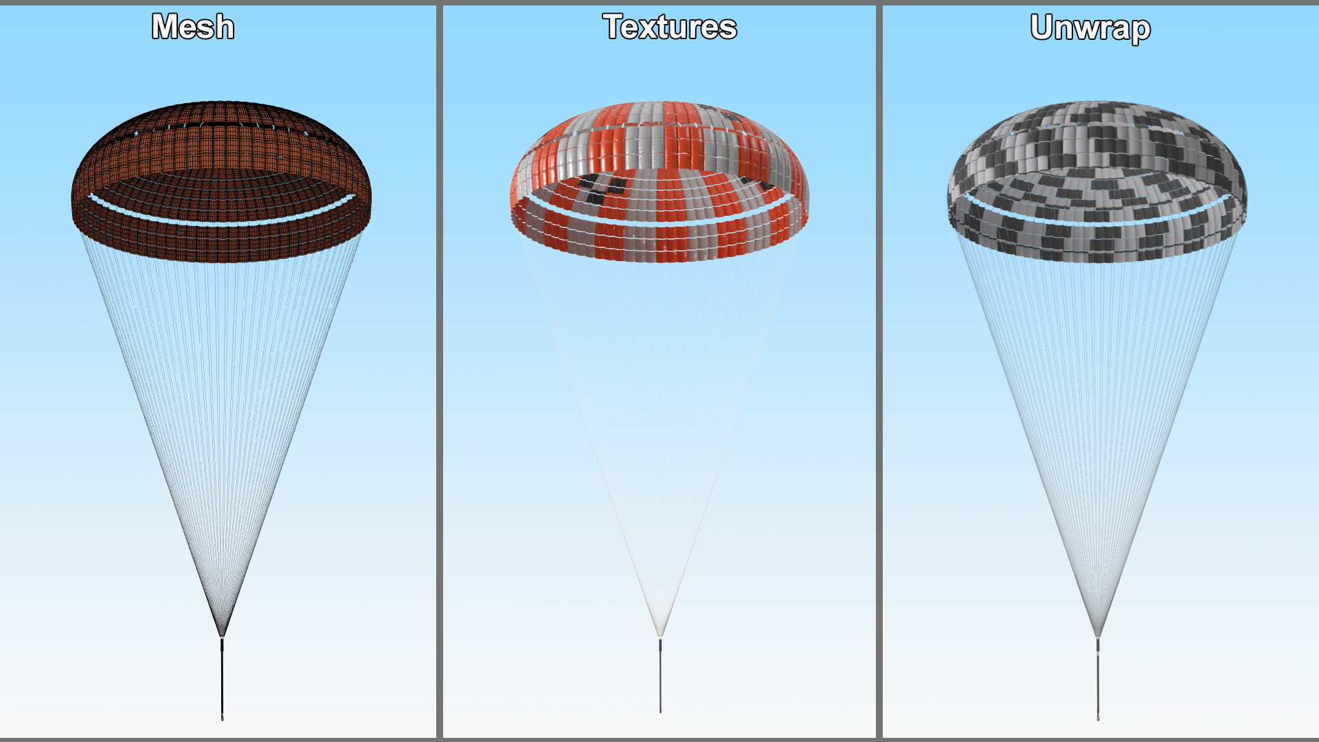 3D Capsule Single Parachute Orange