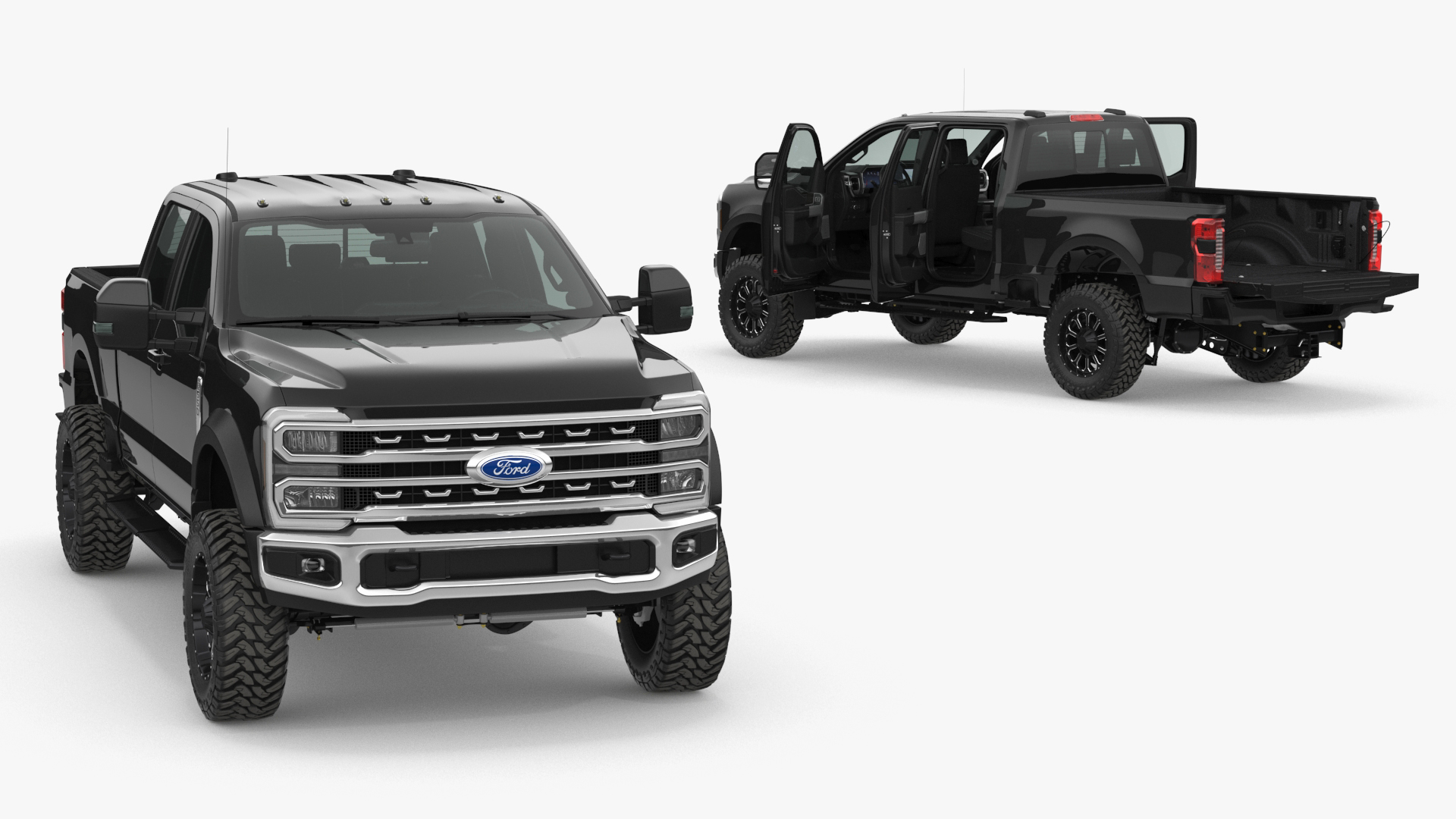 3D Ford Super Duty F-550 2023 Lift Kit Black