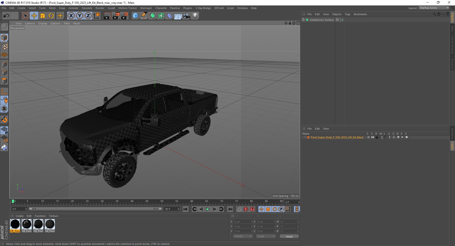 3D Ford Super Duty F-550 2023 Lift Kit Black