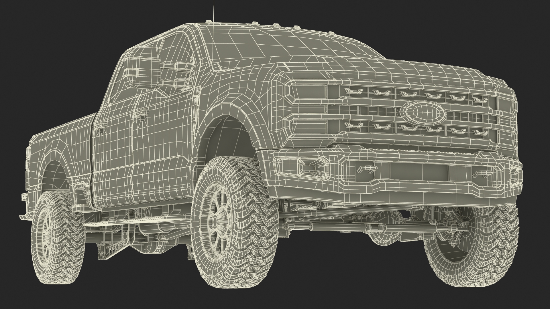 3D Ford Super Duty F-550 2023 Lift Kit Black