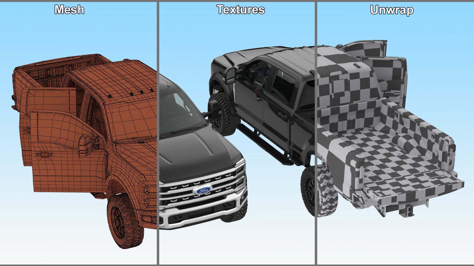 3D Ford Super Duty F-550 2023 Lift Kit Black