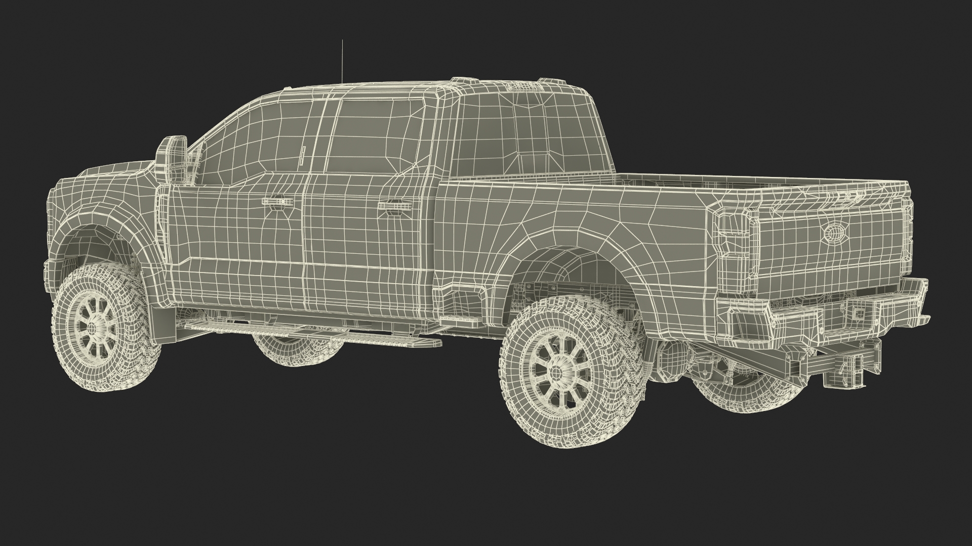 3D Ford Super Duty F-550 2023 Lift Kit Black