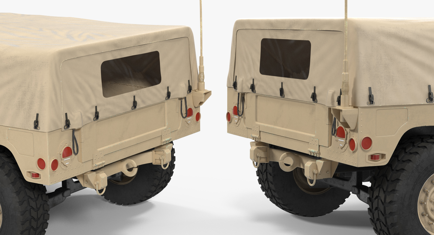 3D Soft Top Troop Carrier HMMWV m1035 Rigged Desert model