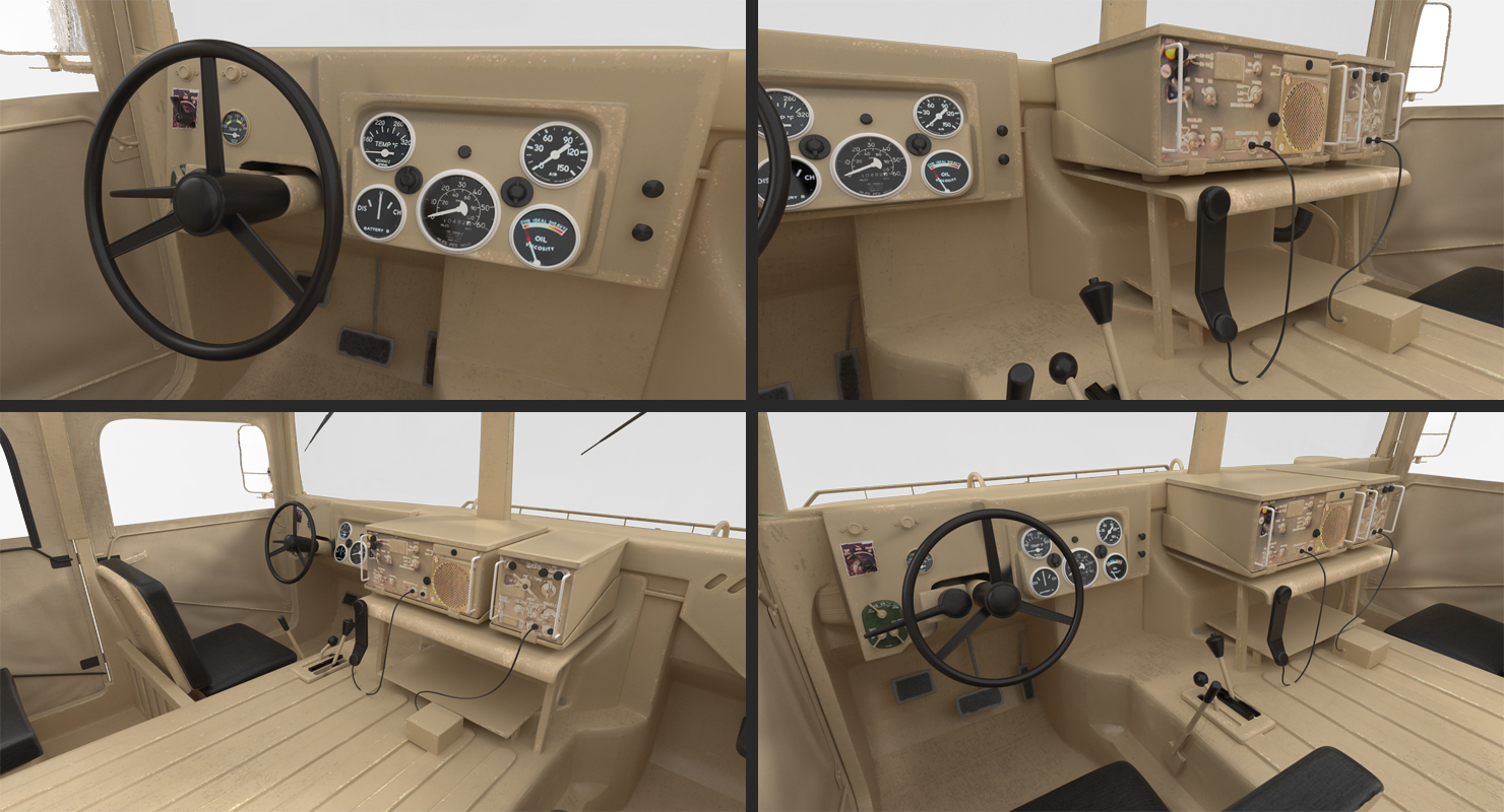 3D Soft Top Troop Carrier HMMWV m1035 Rigged Desert model