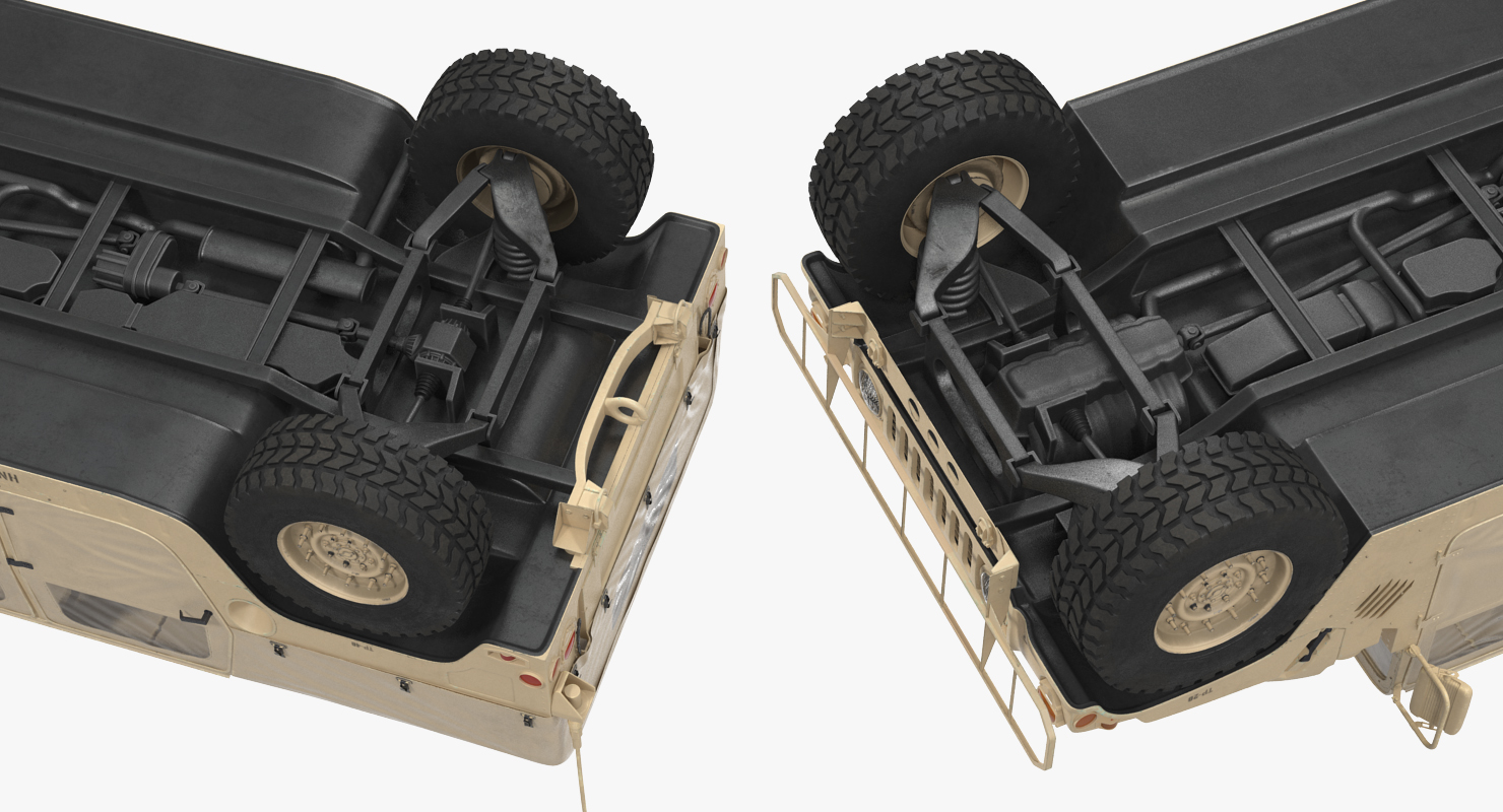 3D Soft Top Troop Carrier HMMWV m1035 Rigged Desert model