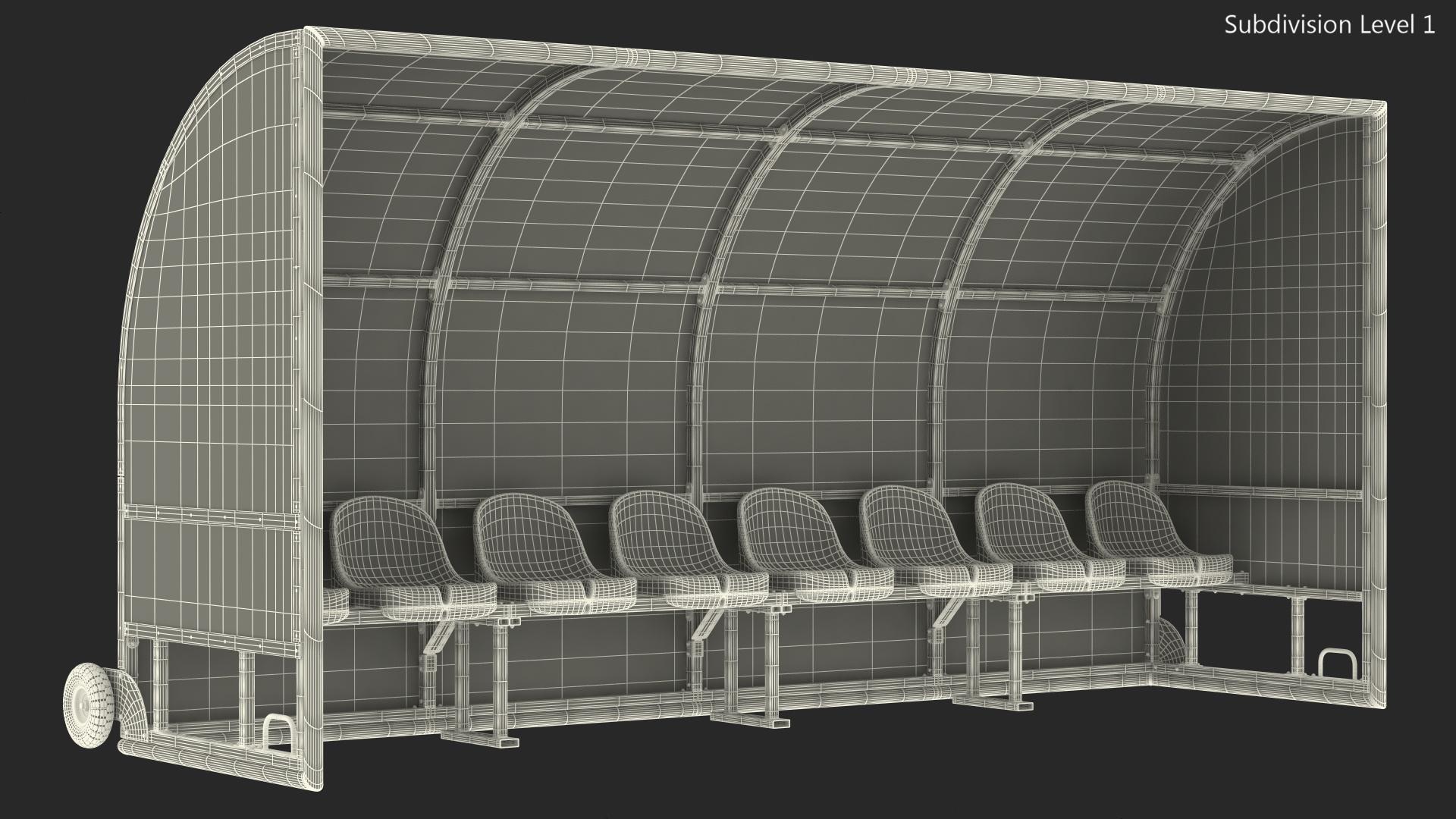 Portable Football Substitute Bench 3D model