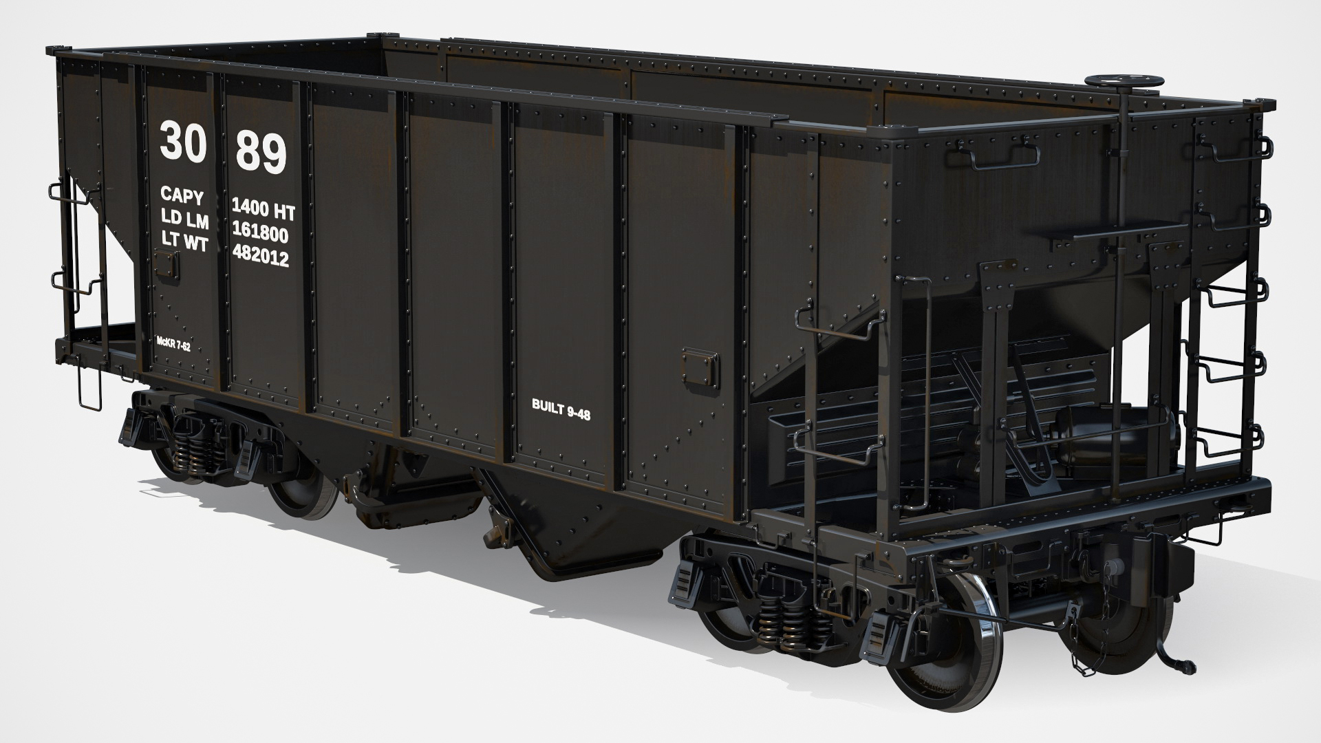 3D USA Diesel Locomotive with Coal Hopper Cars model