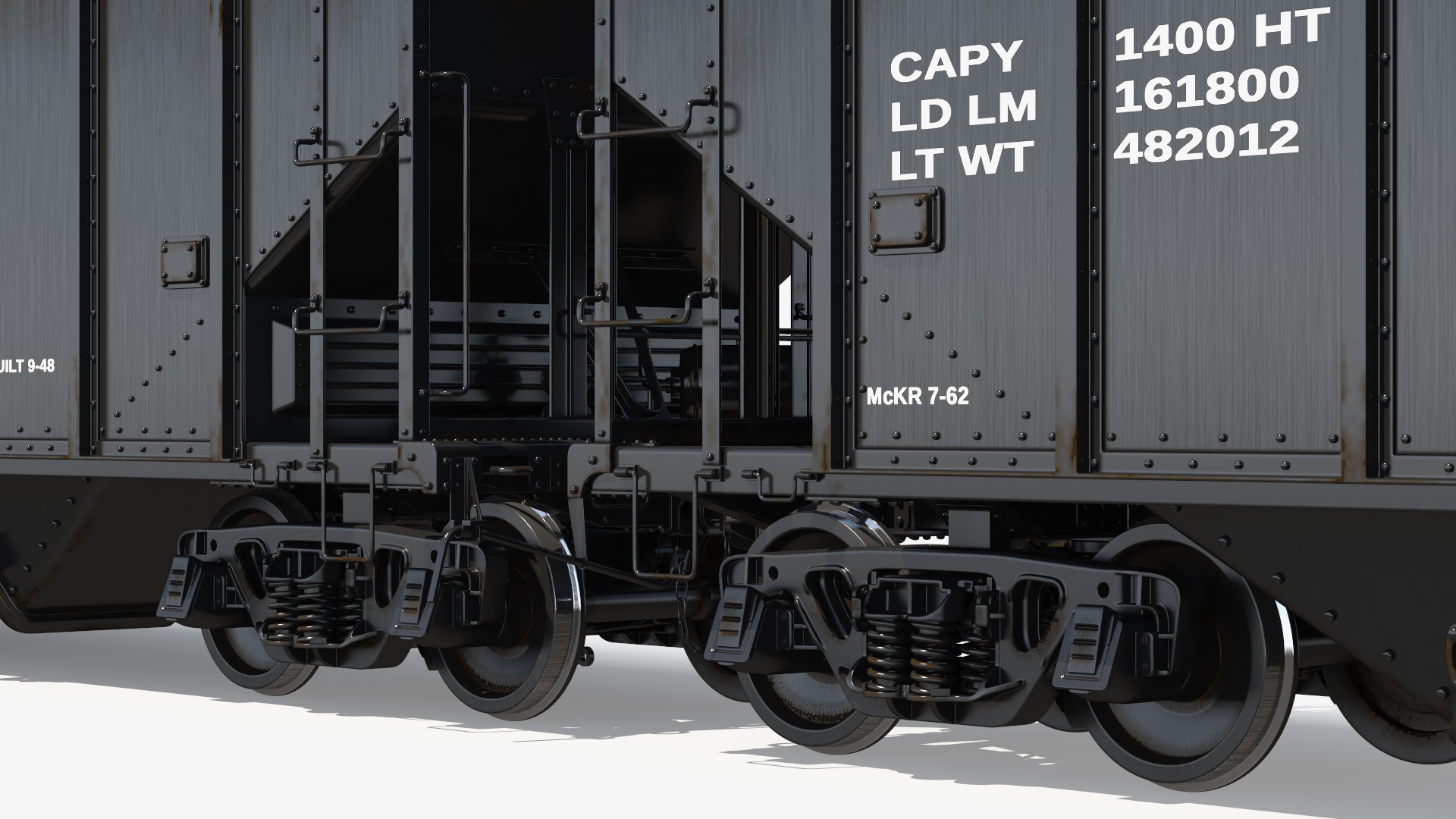 3D USA Diesel Locomotive with Coal Hopper Cars model