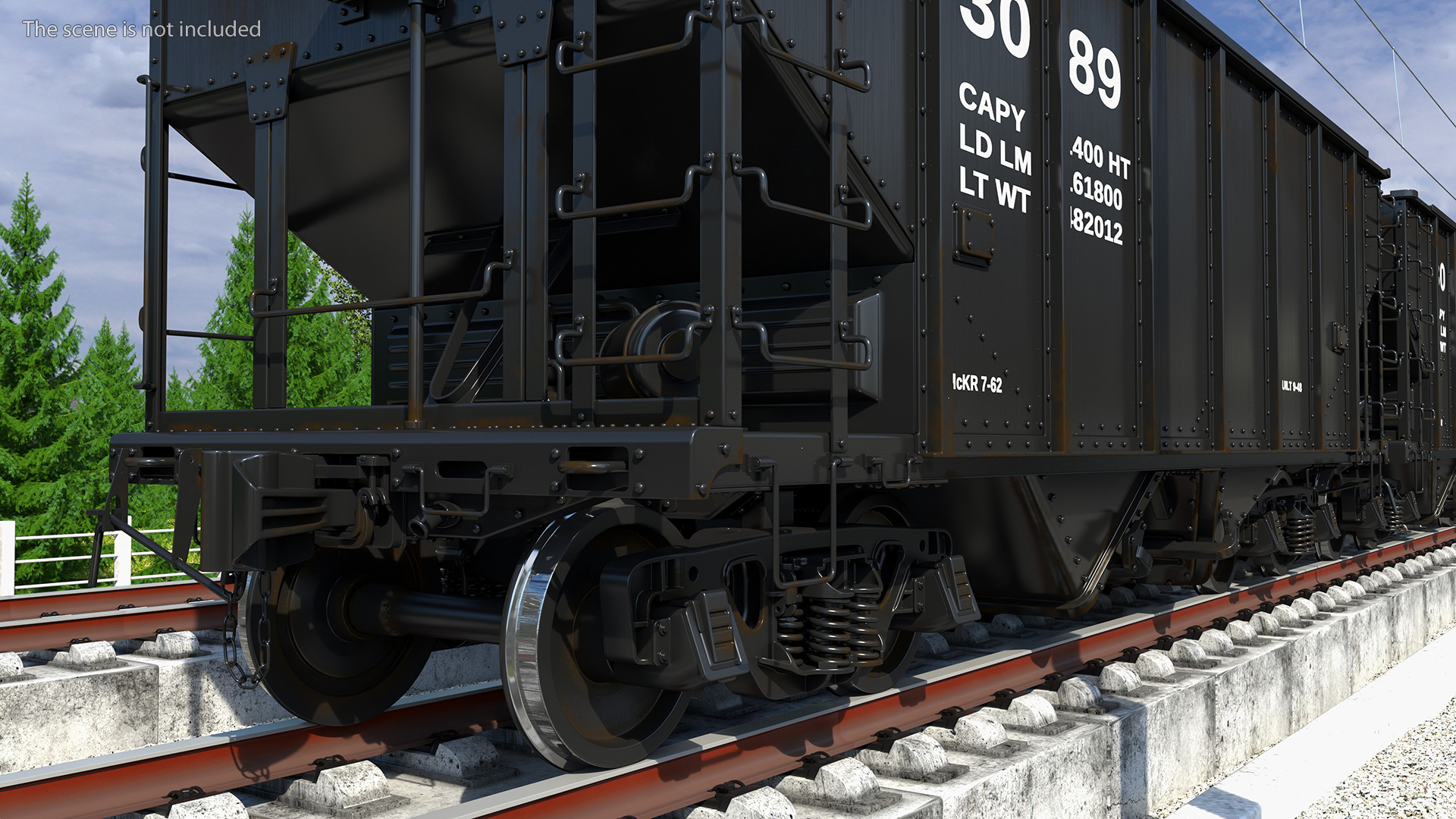 3D USA Diesel Locomotive with Coal Hopper Cars model