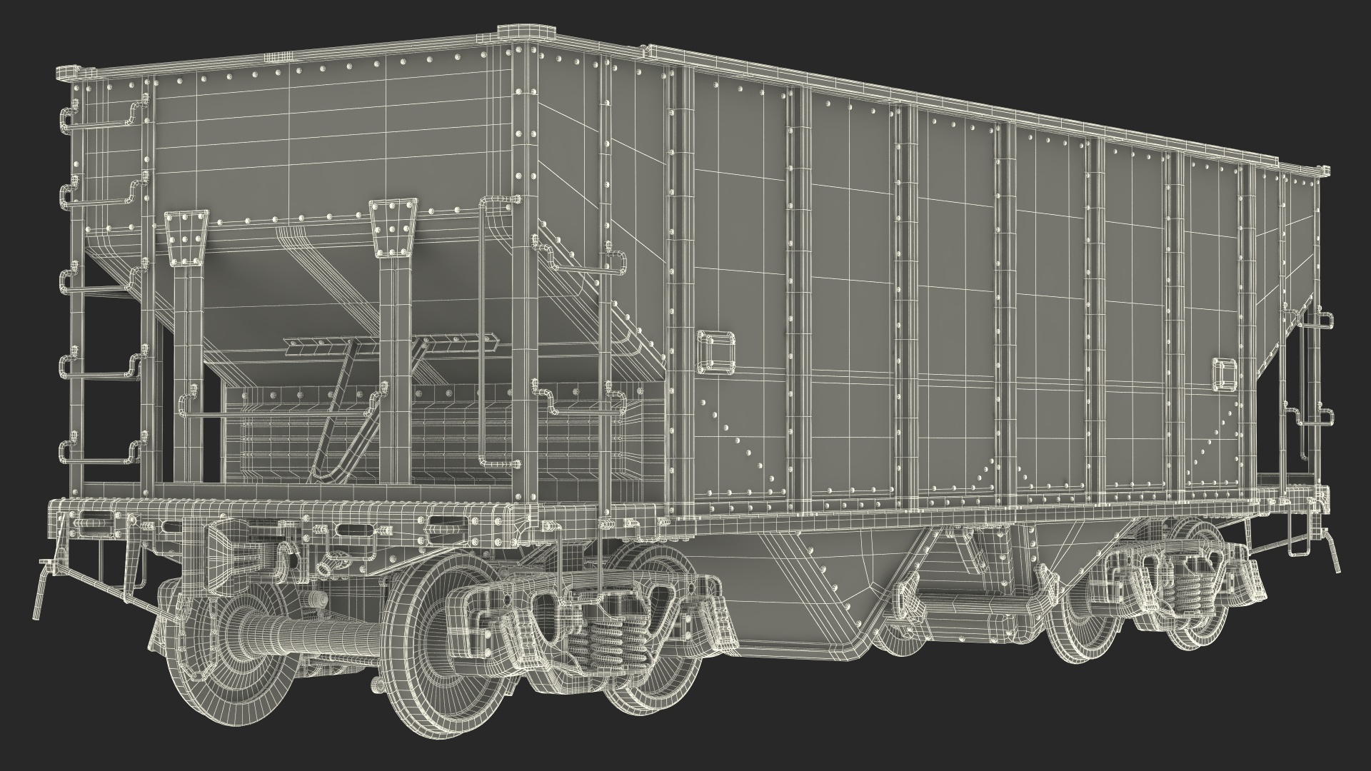 3D USA Diesel Locomotive with Coal Hopper Cars model