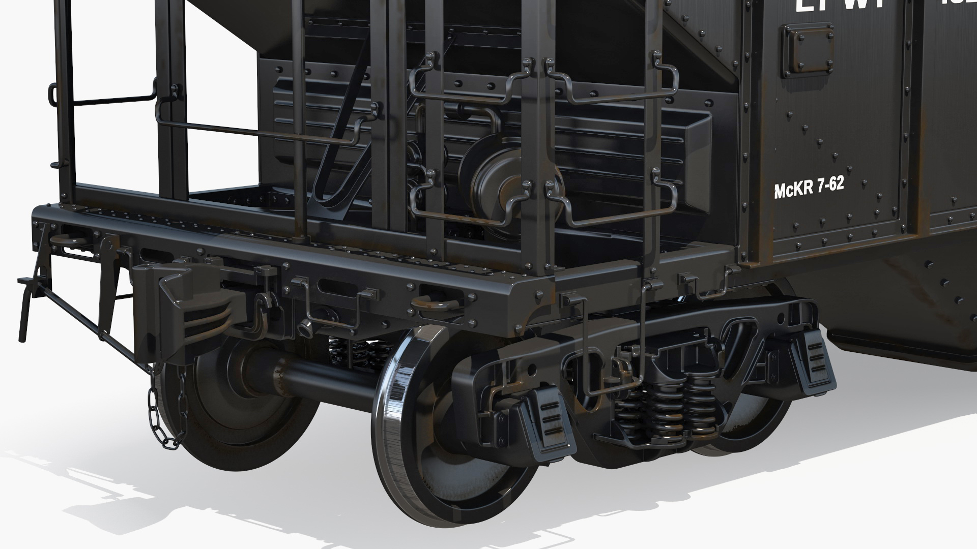 3D USA Diesel Locomotive with Coal Hopper Cars model