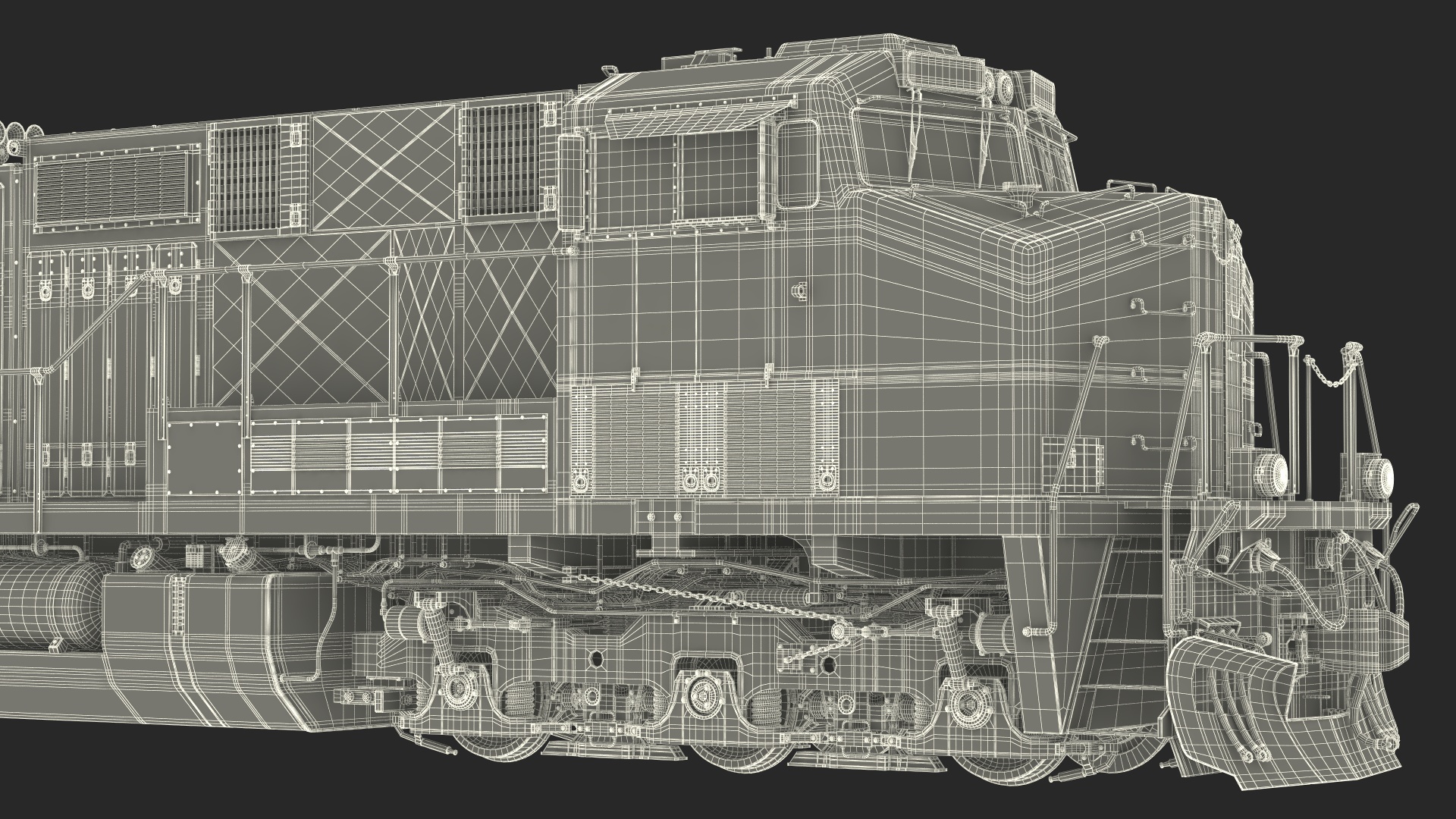 3D USA Diesel Locomotive with Coal Hopper Cars model