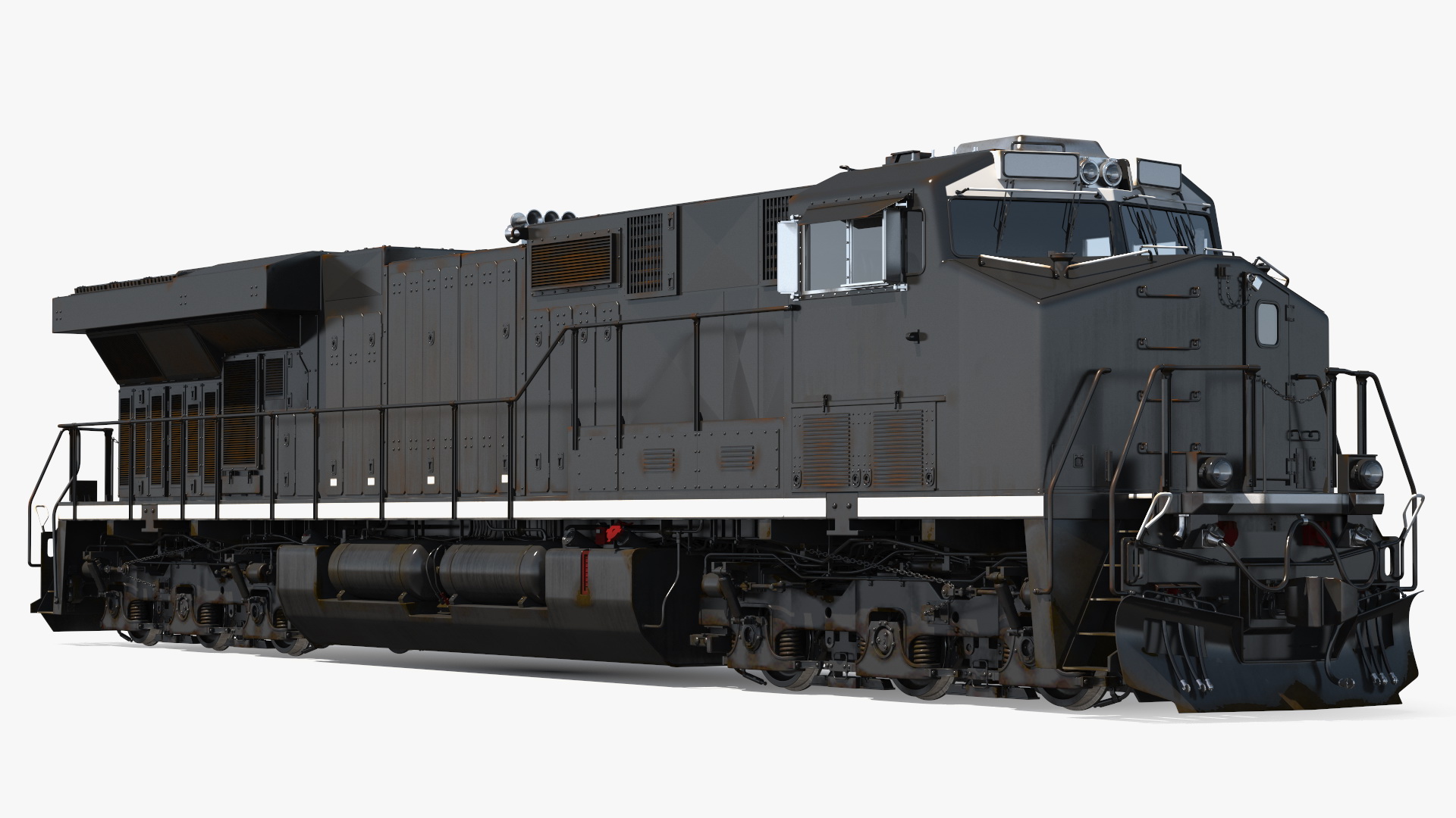 3D USA Diesel Locomotive with Coal Hopper Cars model