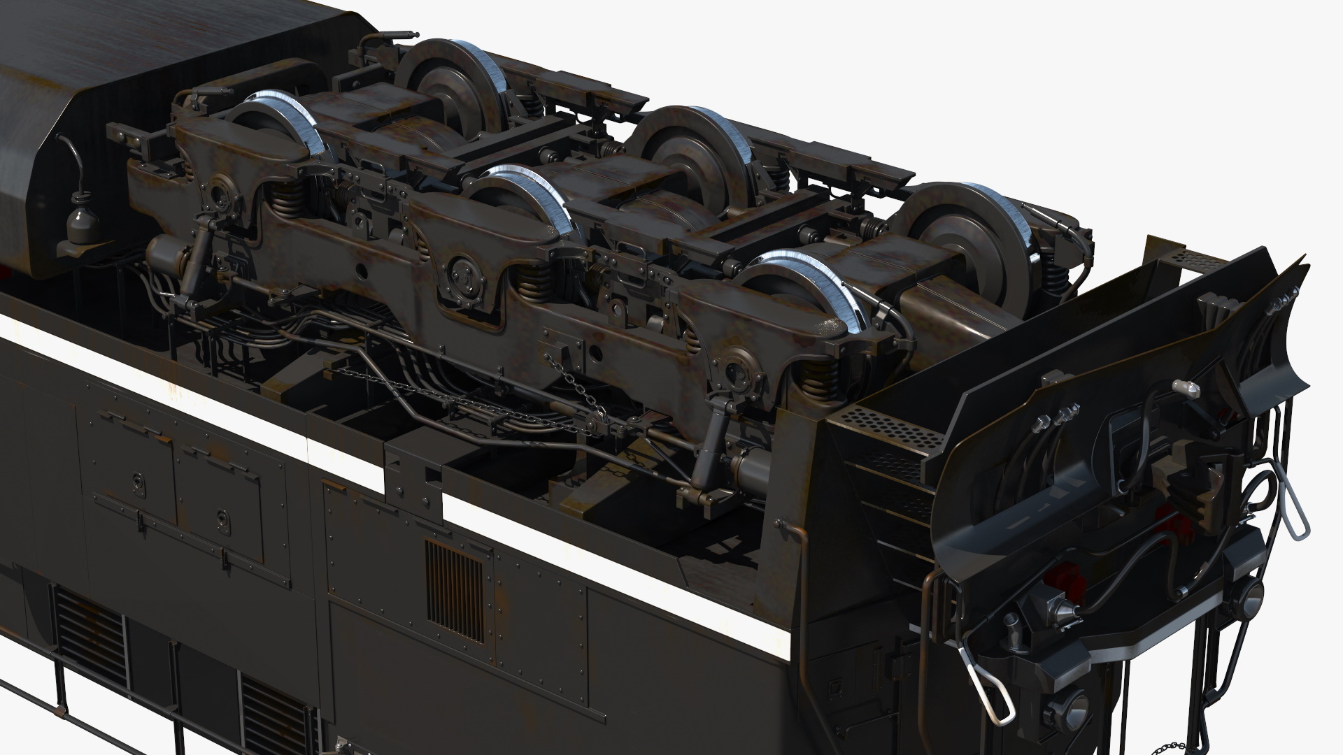 3D USA Diesel Locomotive with Coal Hopper Cars model