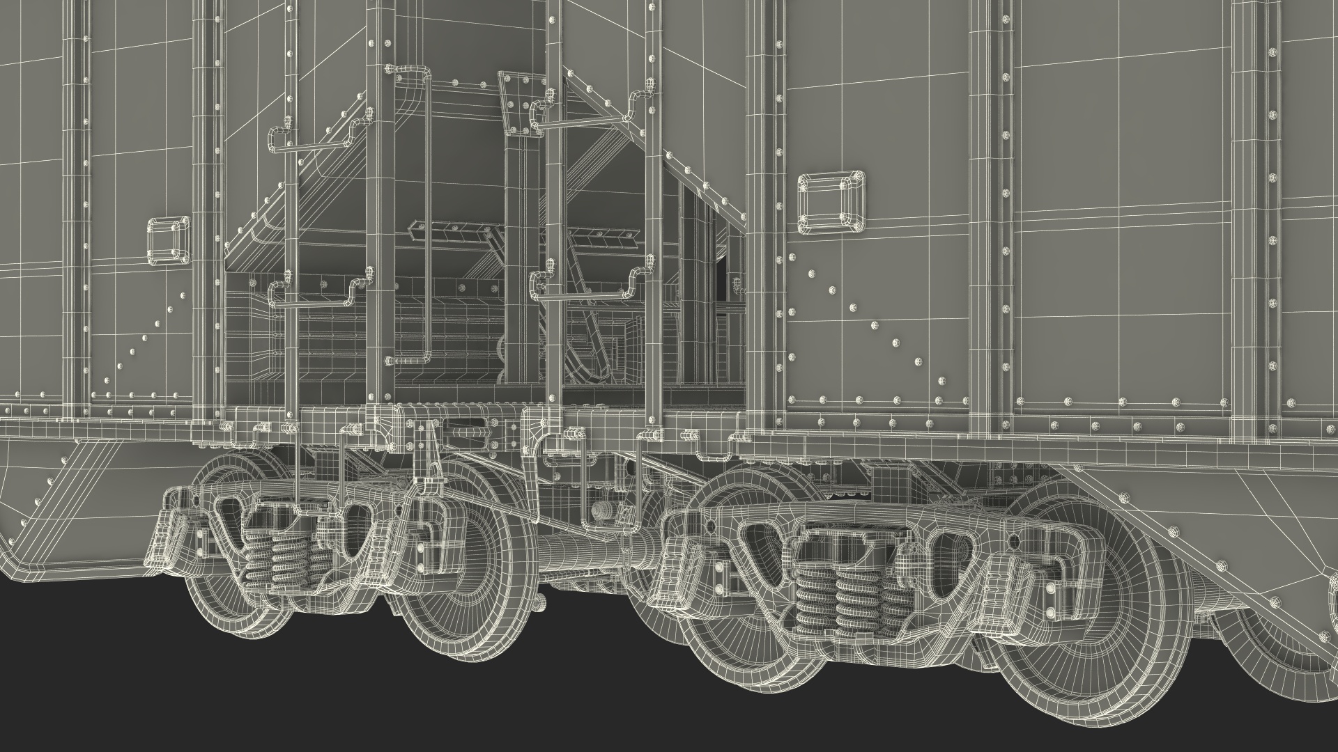 3D USA Diesel Locomotive with Coal Hopper Cars model