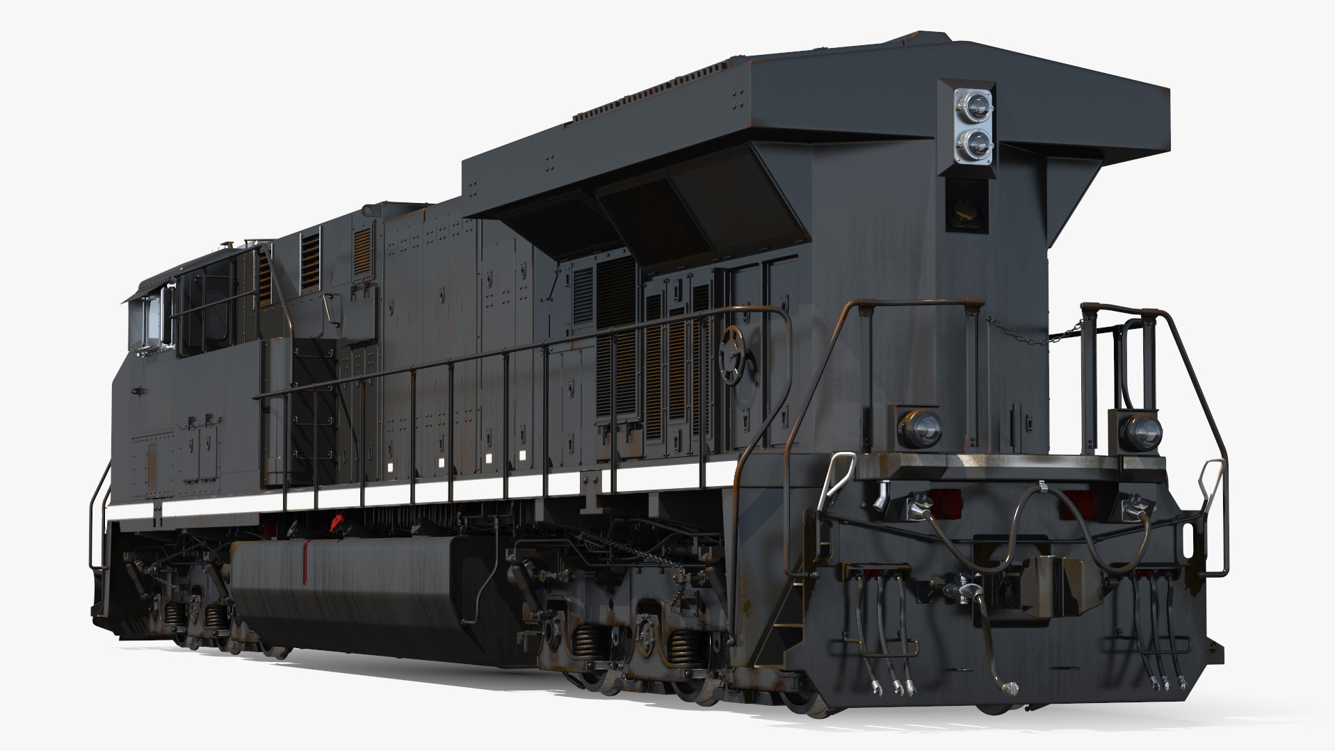 3D USA Diesel Locomotive with Coal Hopper Cars model