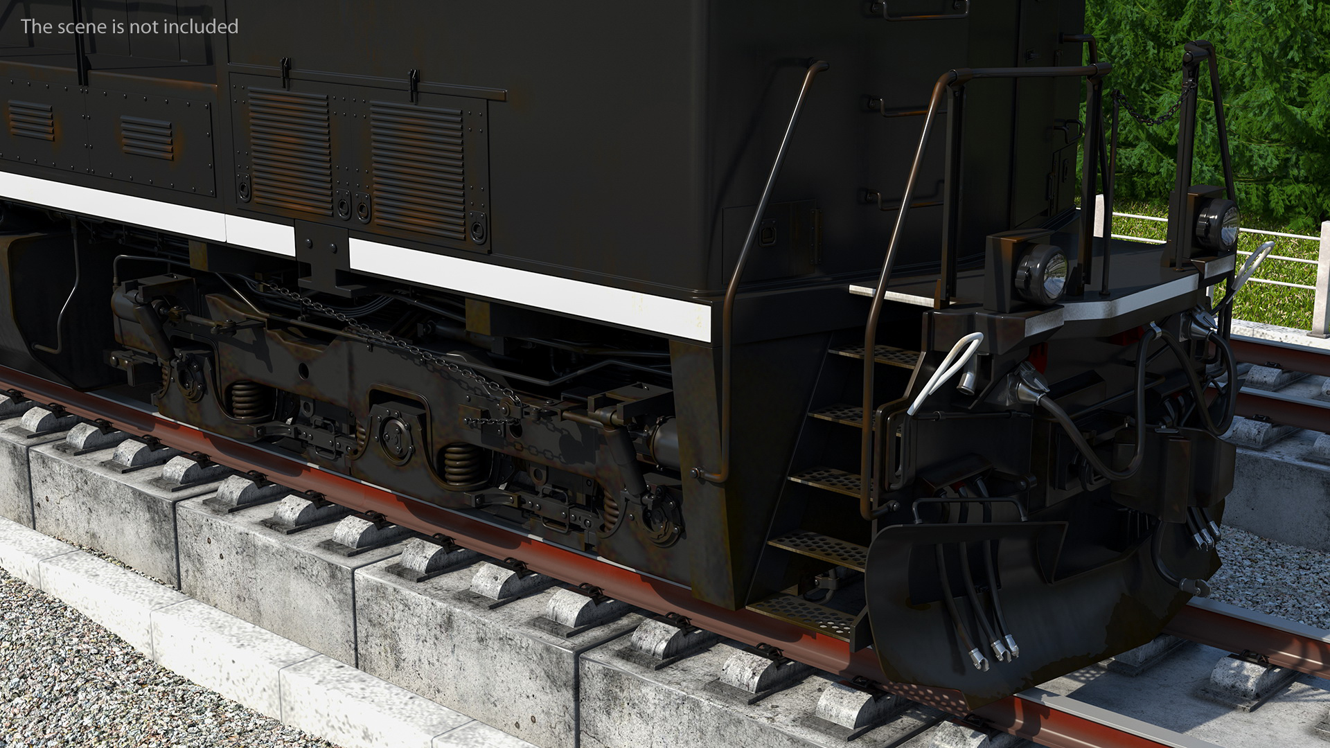 3D USA Diesel Locomotive with Coal Hopper Cars model