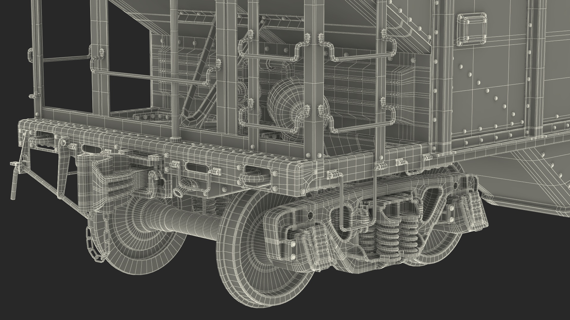 3D USA Diesel Locomotive with Coal Hopper Cars model