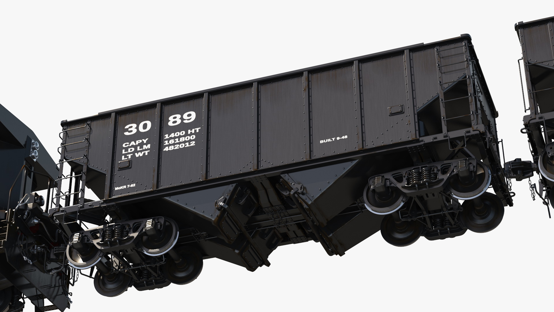 3D USA Diesel Locomotive with Coal Hopper Cars model
