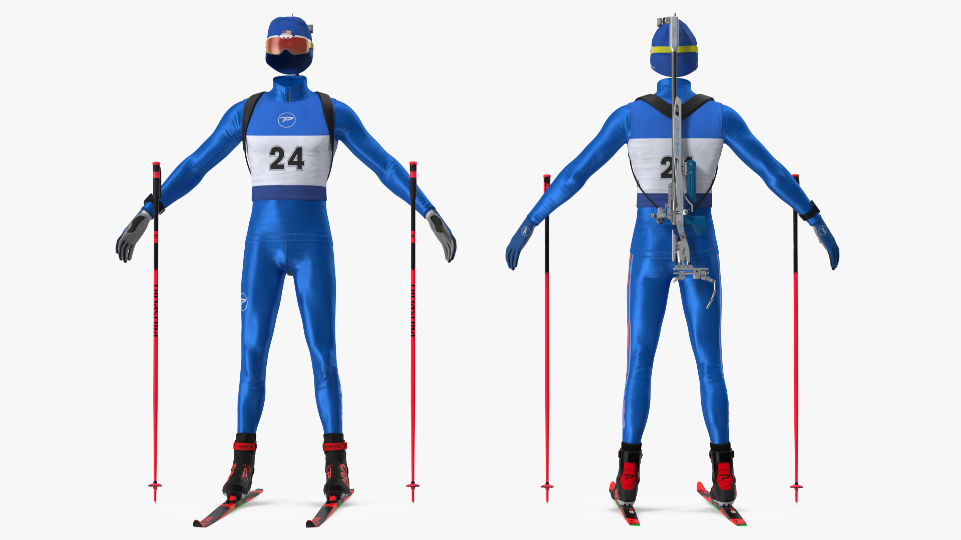 3D Biathlon Equipment Team USA Set