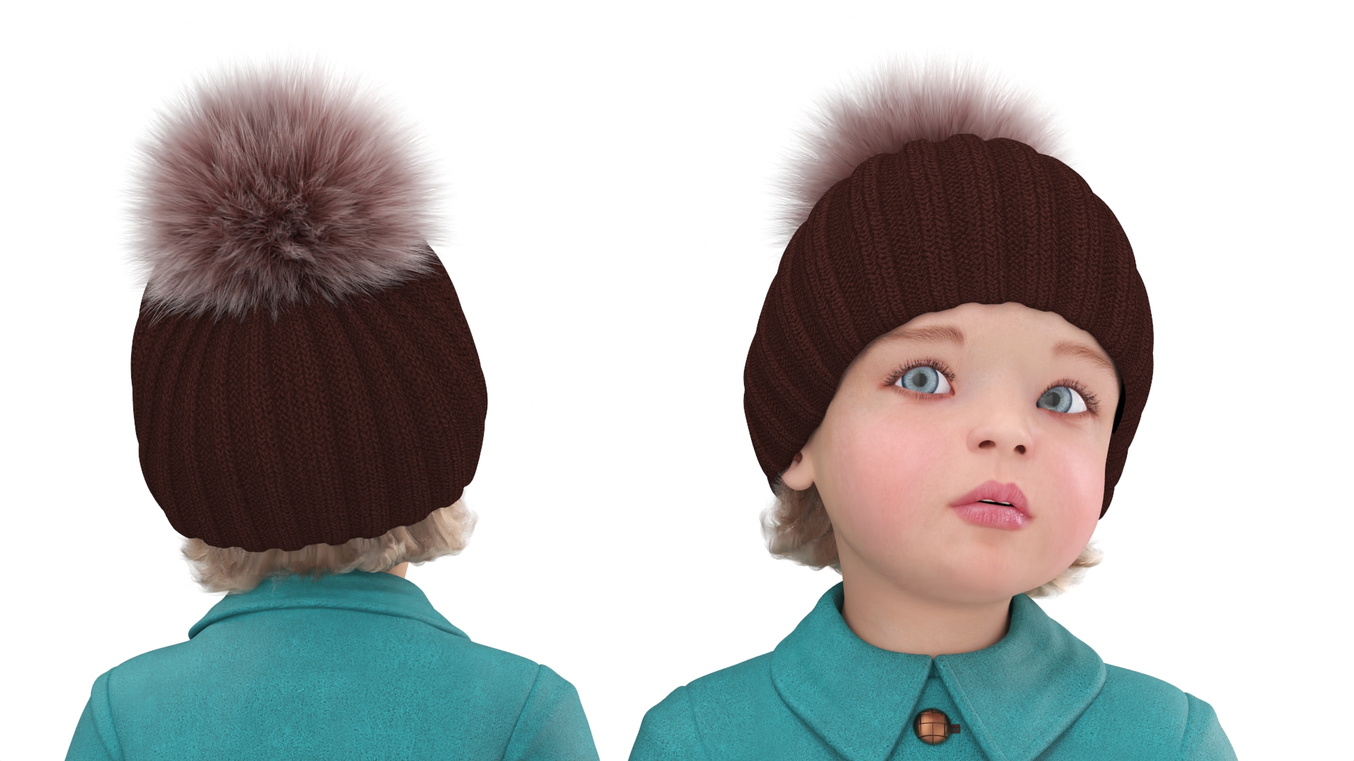 Toddler Girl Everyday Autumn Style Standing Fur 3D