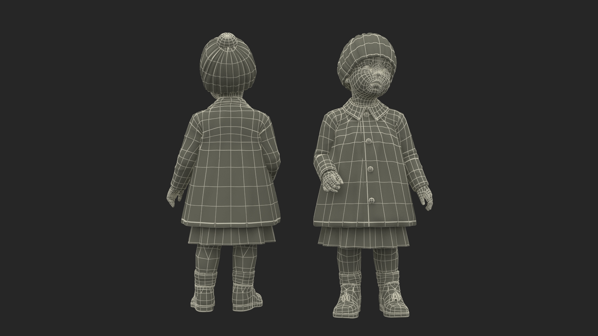 Toddler Girl Everyday Autumn Style Standing Fur 3D