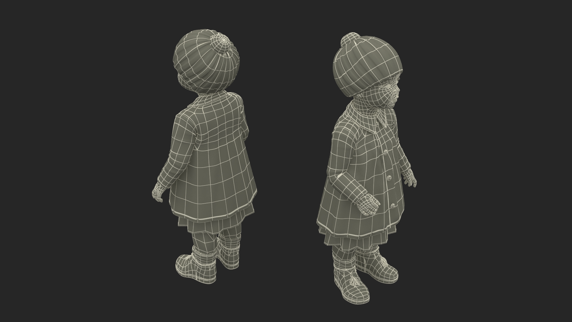 Toddler Girl Everyday Autumn Style Standing Fur 3D