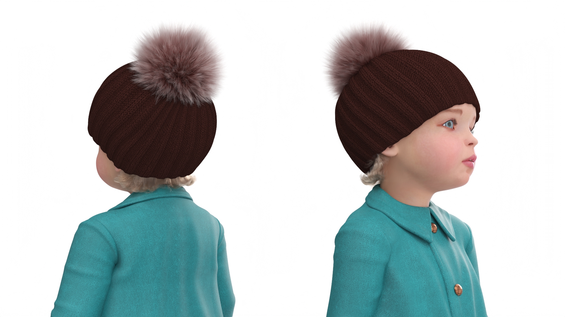 Toddler Girl Everyday Autumn Style Standing Fur 3D