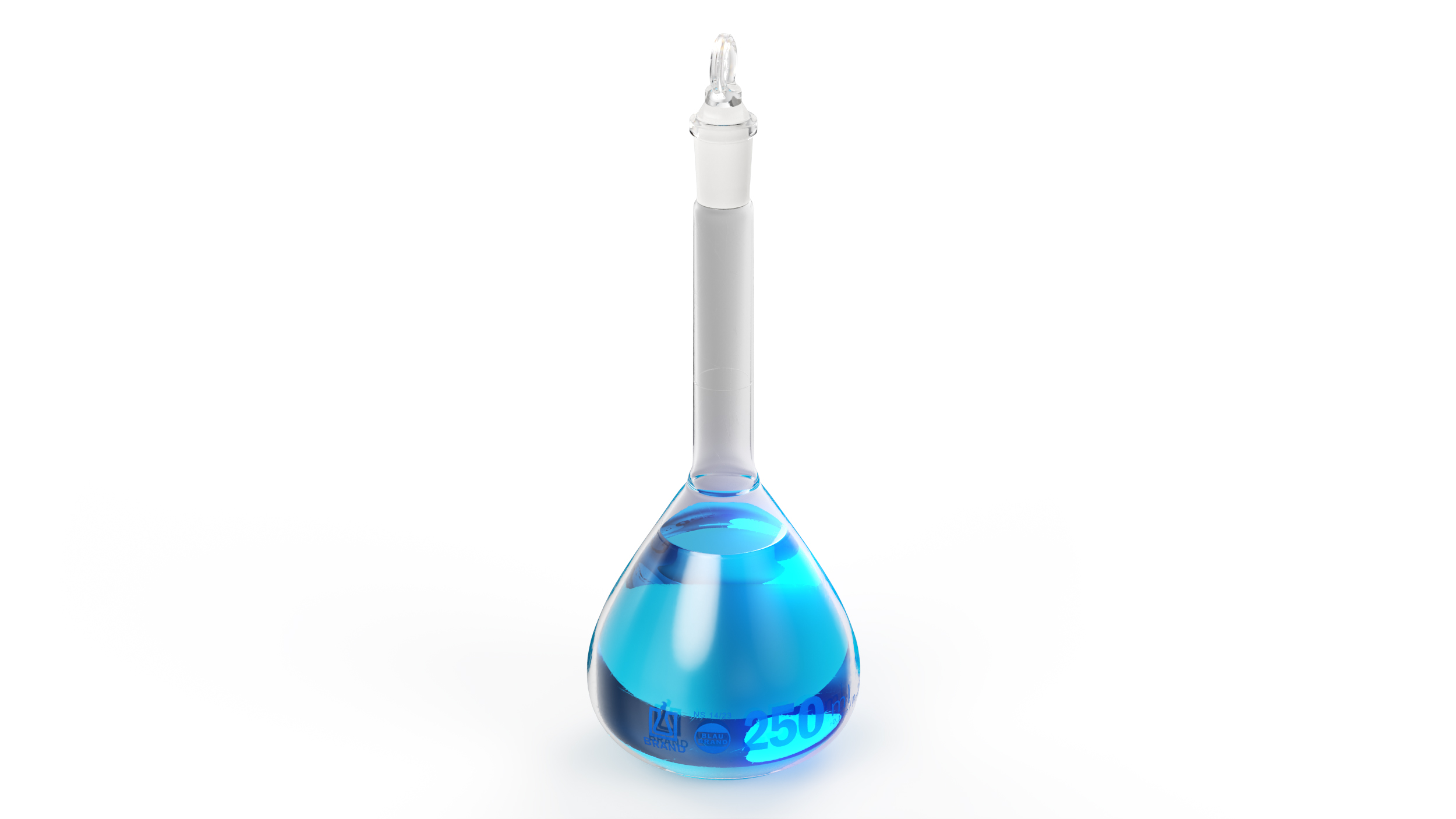 Volumetric Flask 250ml Blue Liquor 3D model
