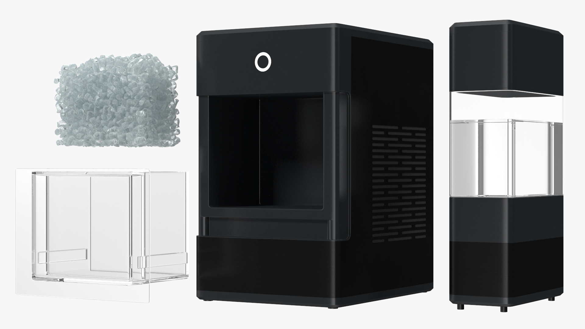 Portable Nugget Ice Maker Machine Black 3D model