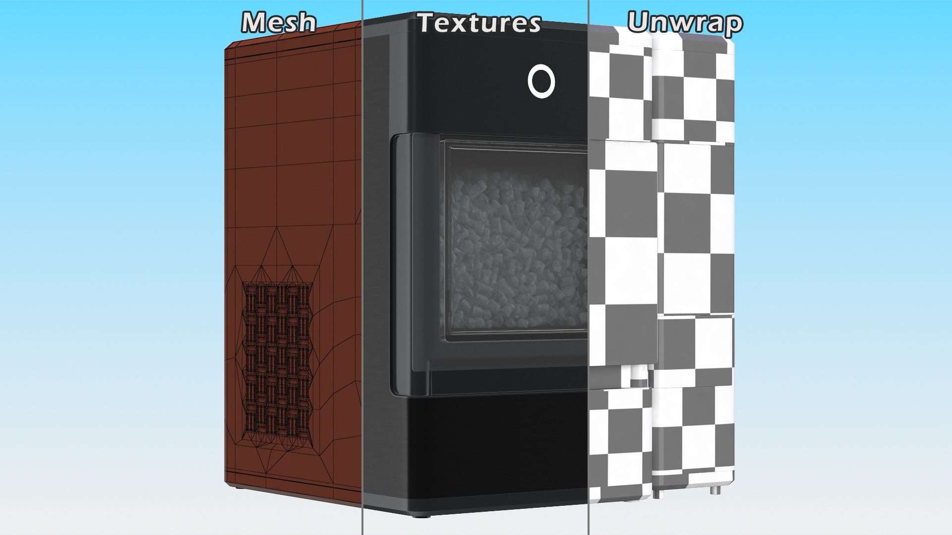 Portable Nugget Ice Maker Machine Black 3D model