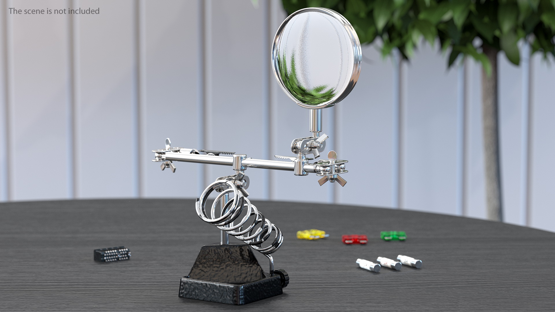 3D model Helping Hands with Magnifier and Soldering Iron Stand Rigged