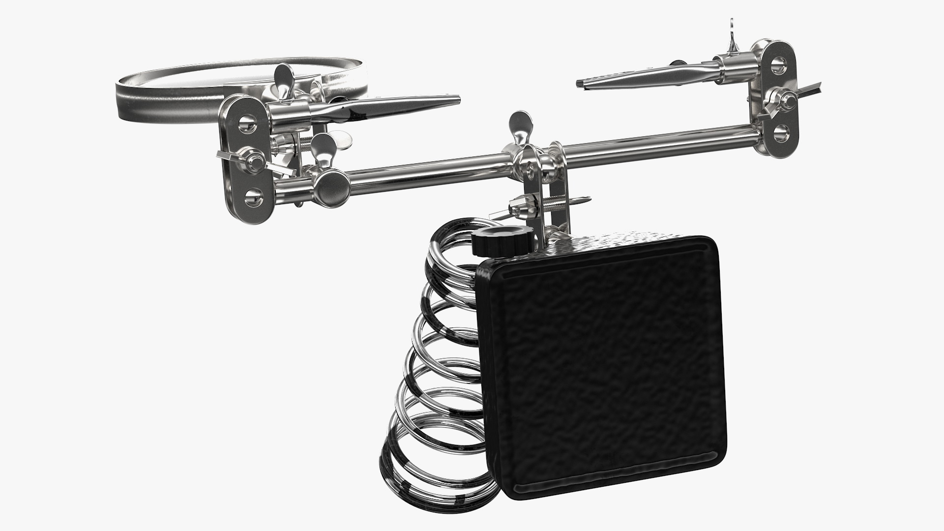 3D model Helping Hands with Magnifier and Soldering Iron Stand Rigged