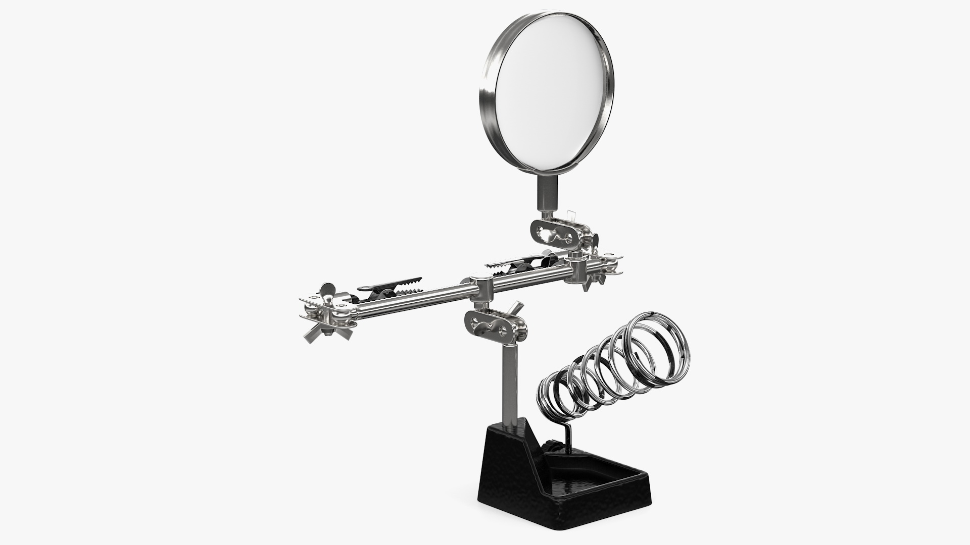 3D model Helping Hands with Magnifier and Soldering Iron Stand Rigged