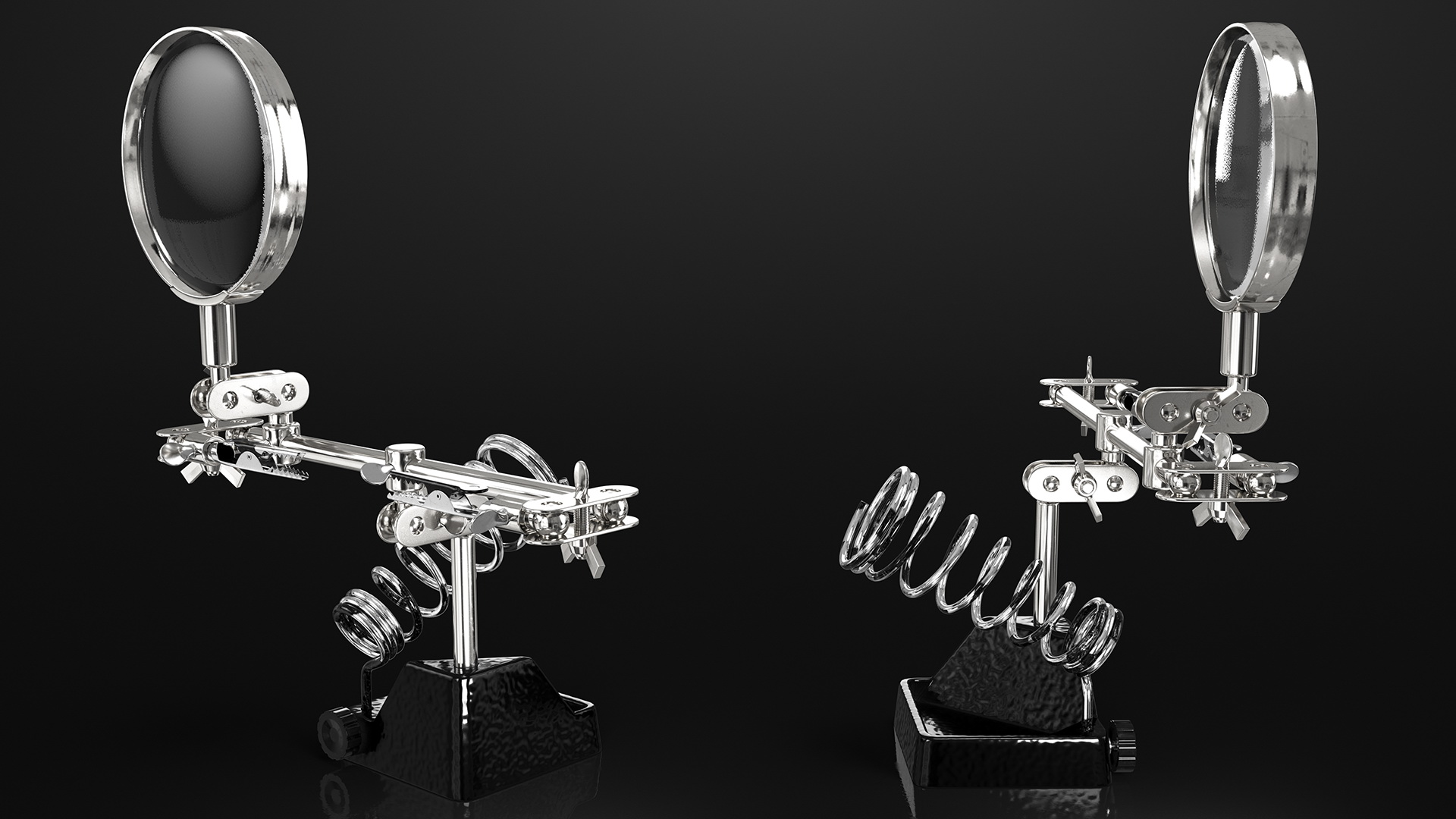 3D model Helping Hands with Magnifier and Soldering Iron Stand Rigged