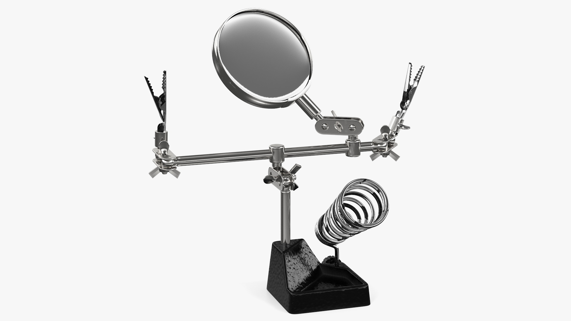 3D model Helping Hands with Magnifier and Soldering Iron Stand Rigged