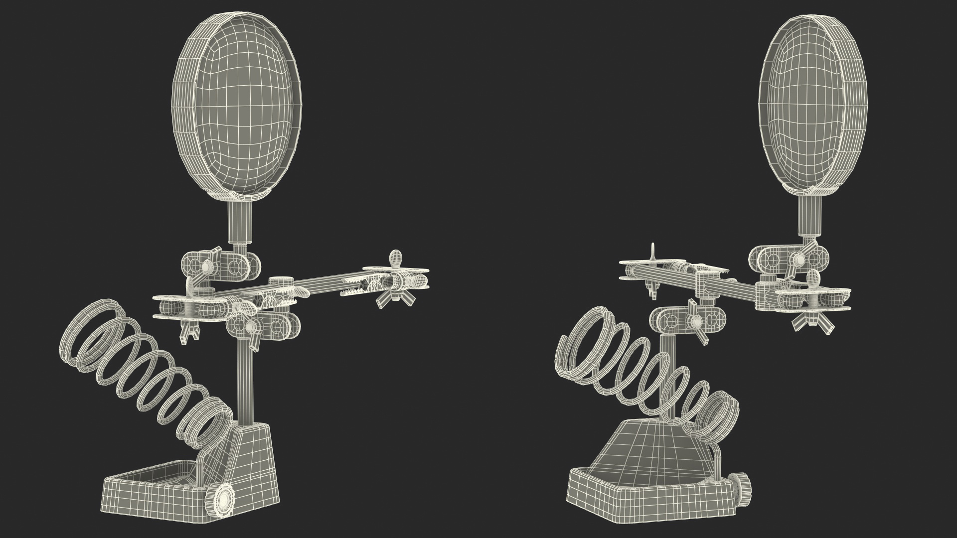 3D model Helping Hands with Magnifier and Soldering Iron Stand Rigged