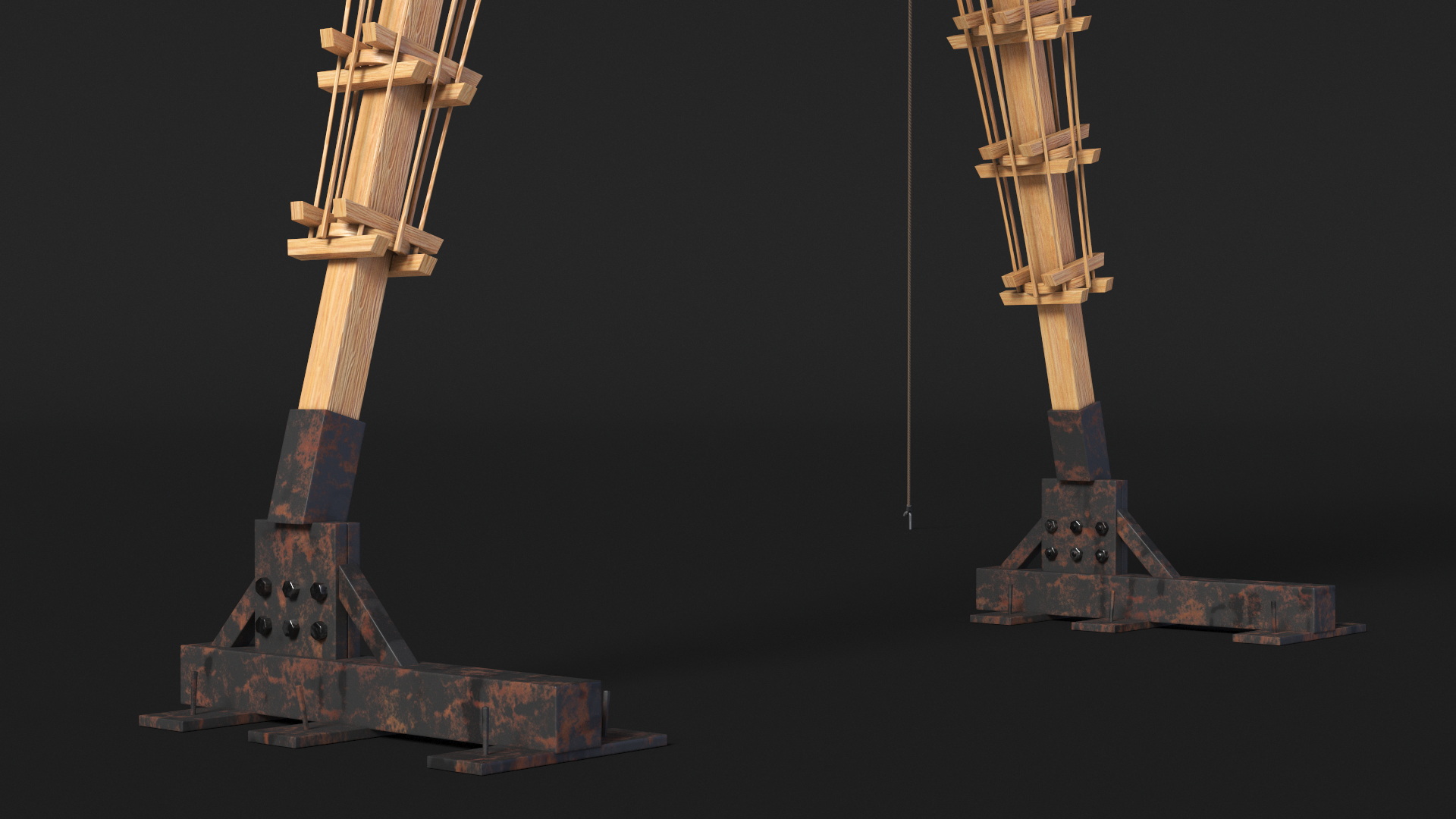 Wooden Art Statue Burning Man 3D model