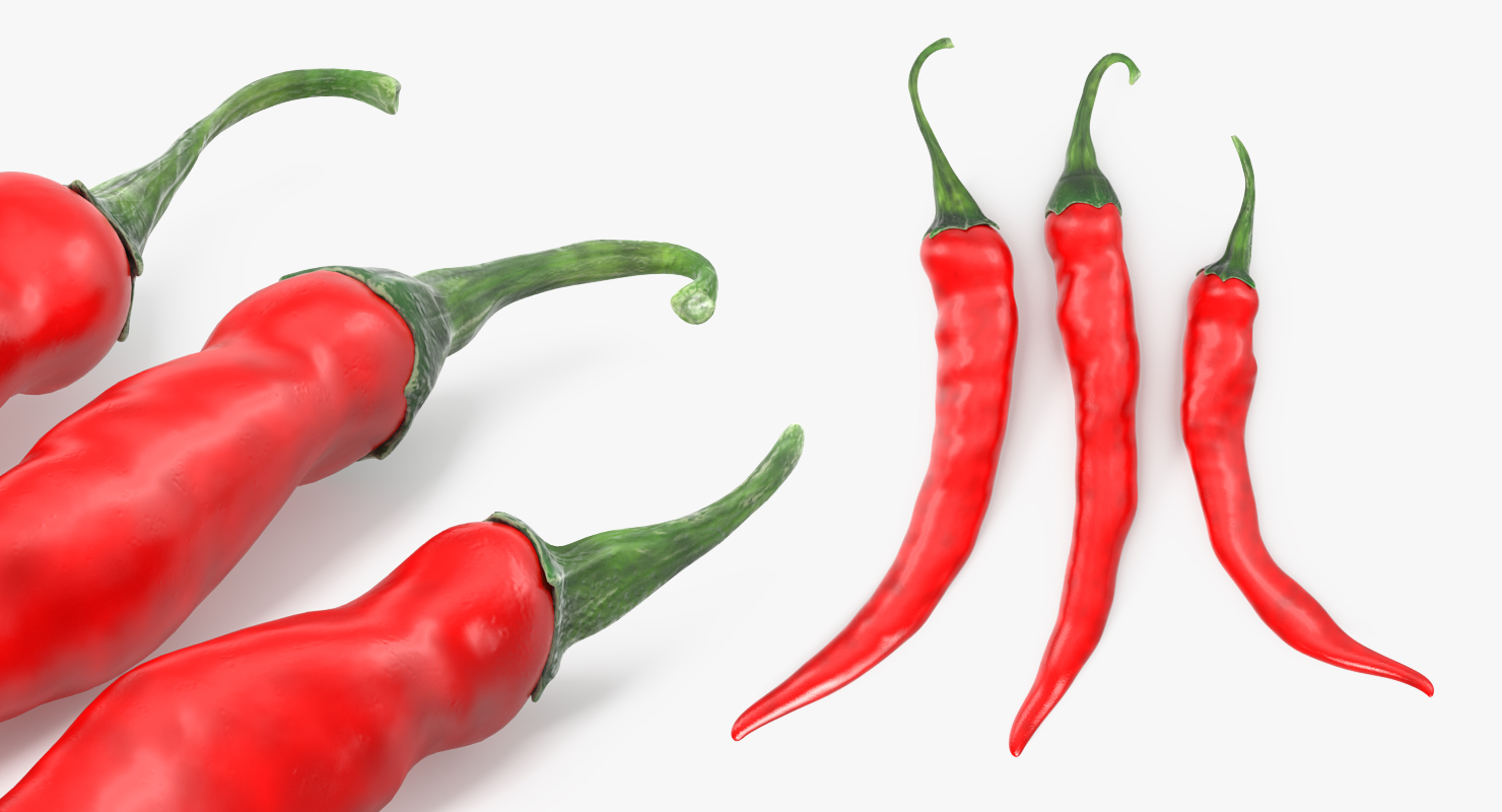3D Red Chili Pepper