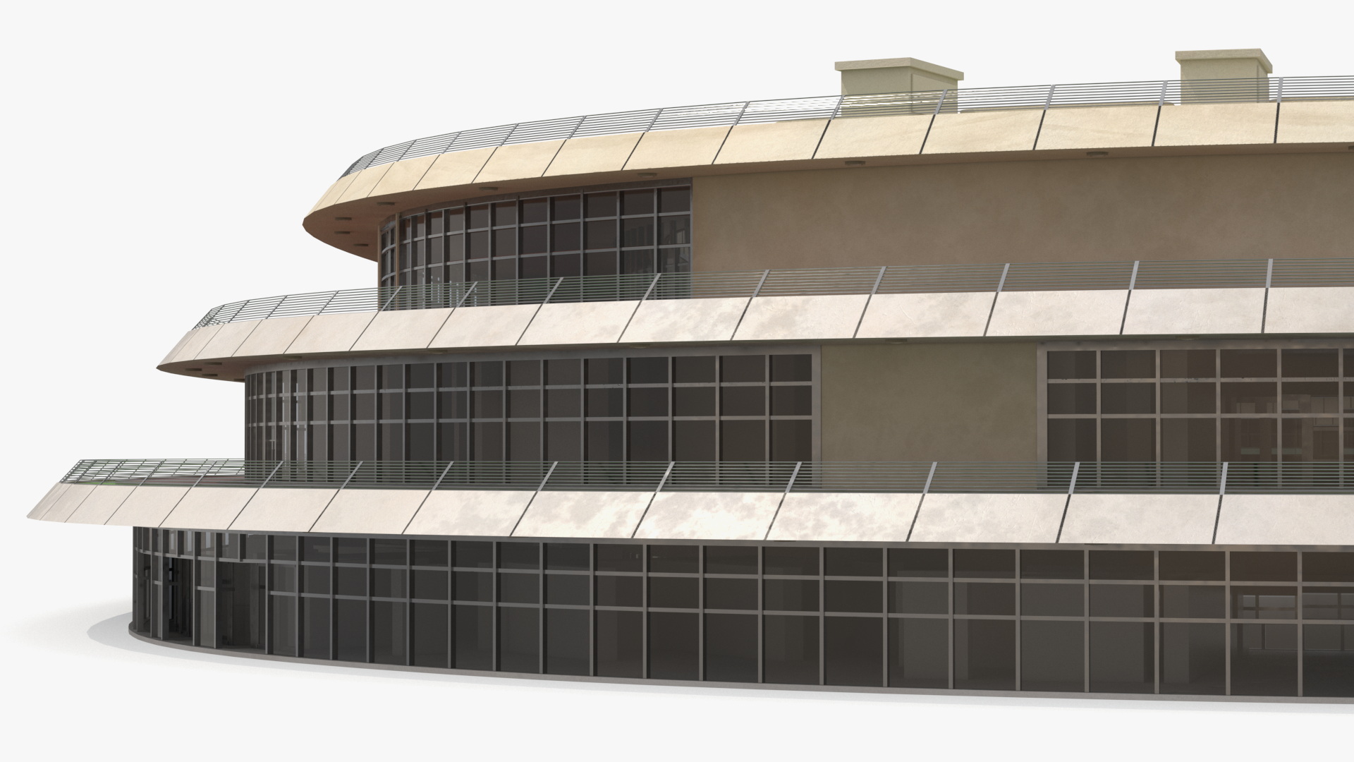 Modern Curved Facility Building with Landscape Roof - view 2