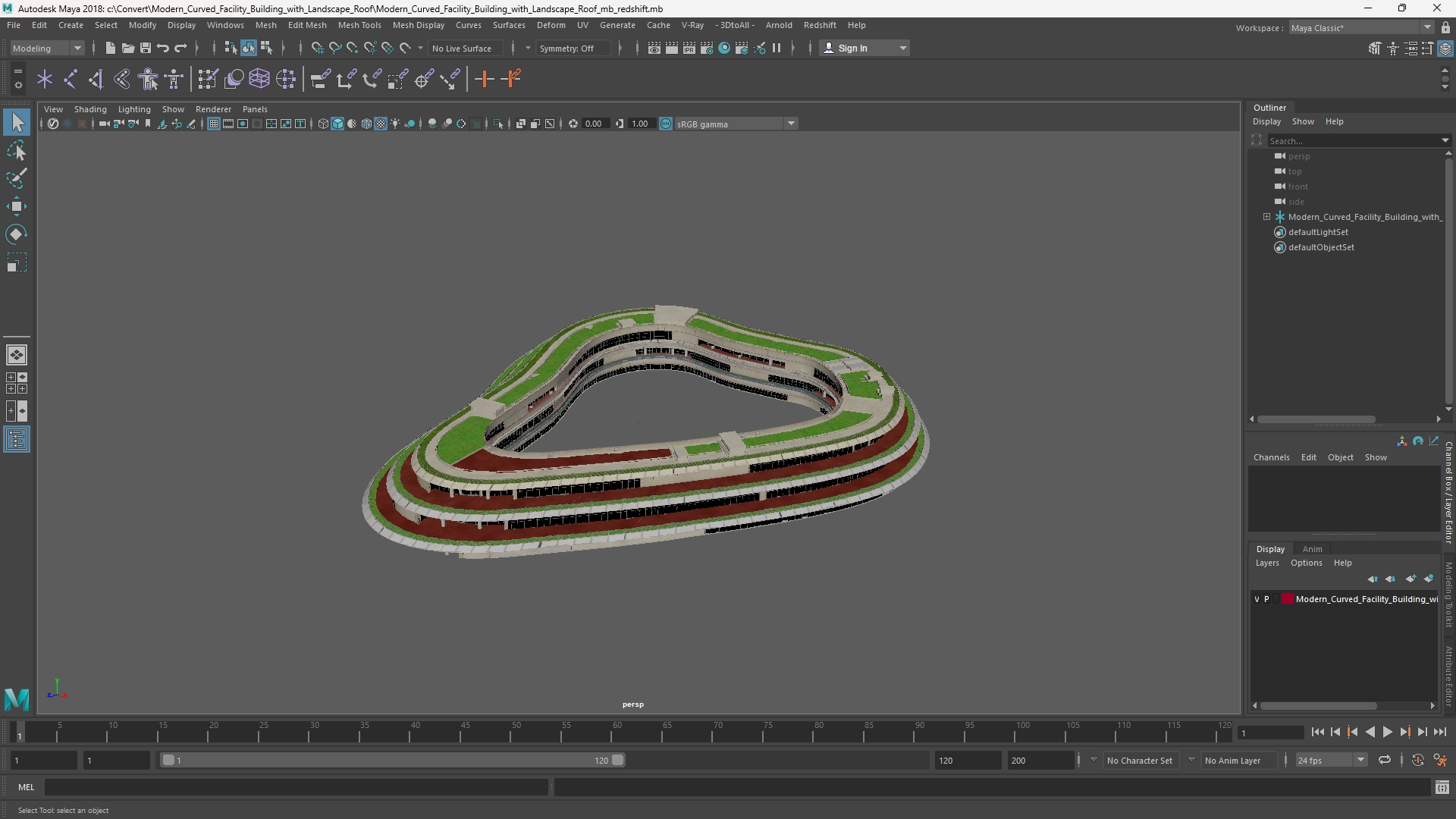 Modern Curved Facility Building with Landscape Roof - view 11