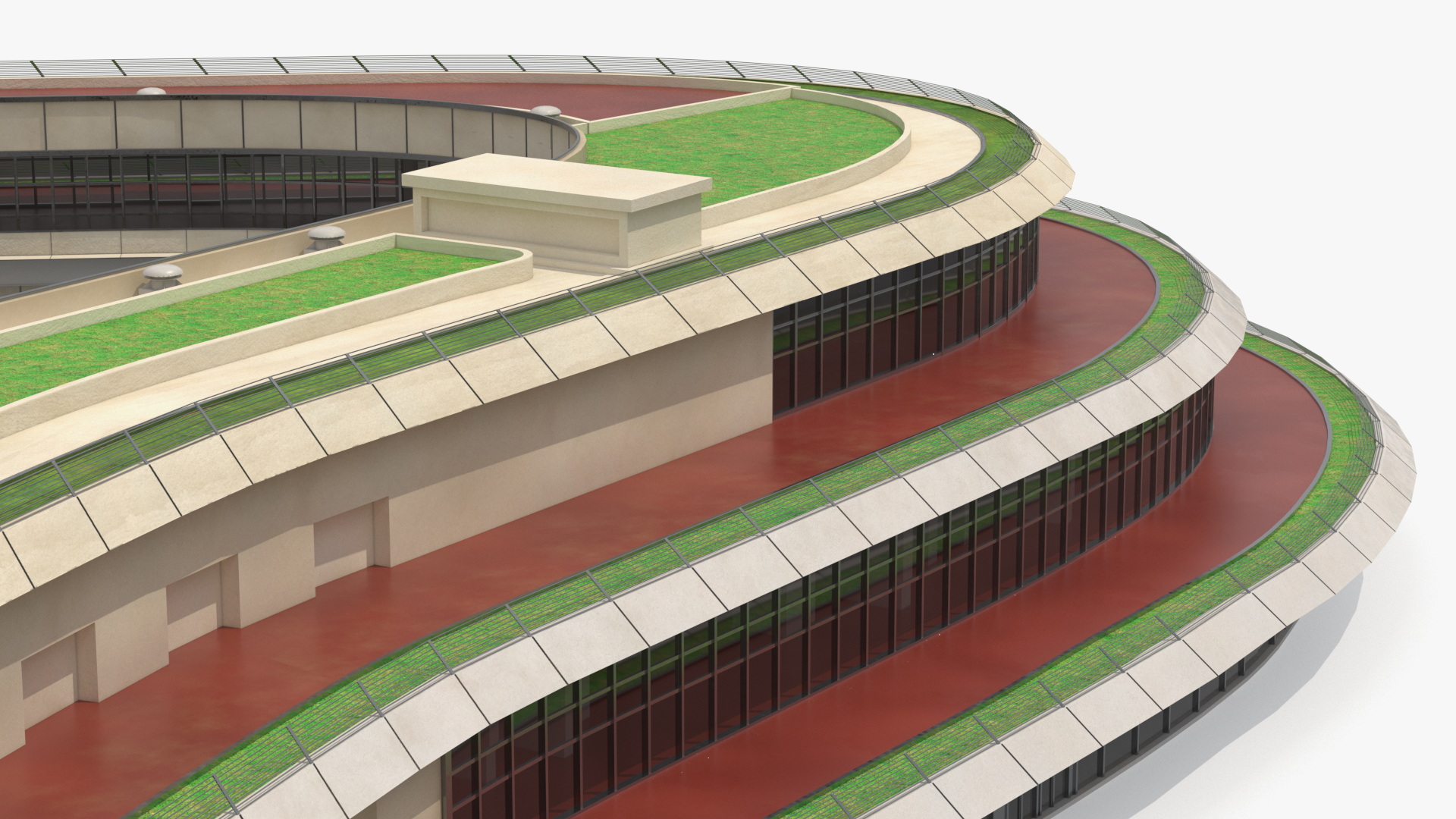 Modern Curved Facility Building with Landscape Roof - view 3