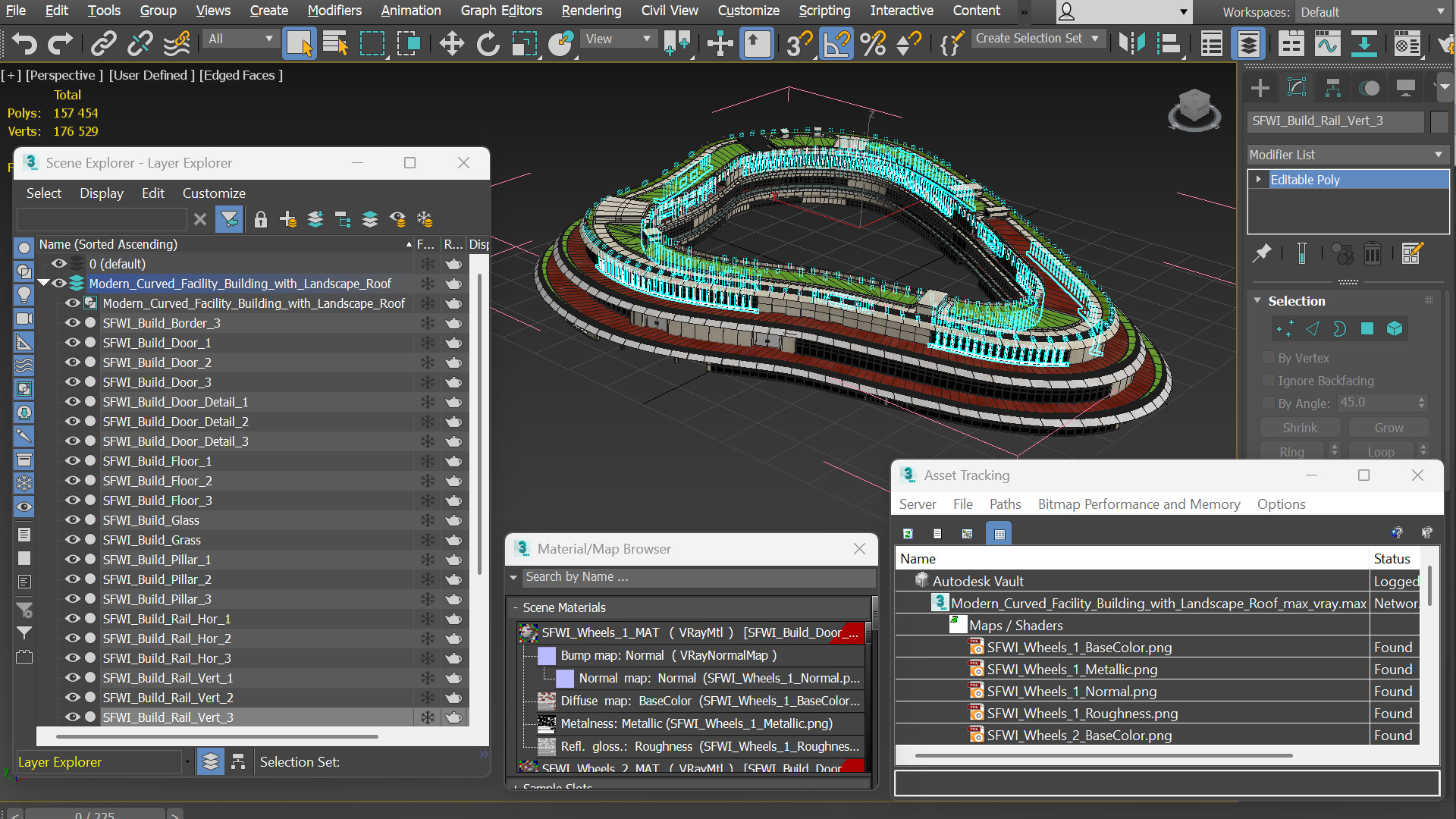 Modern Curved Facility Building with Landscape Roof - view 9