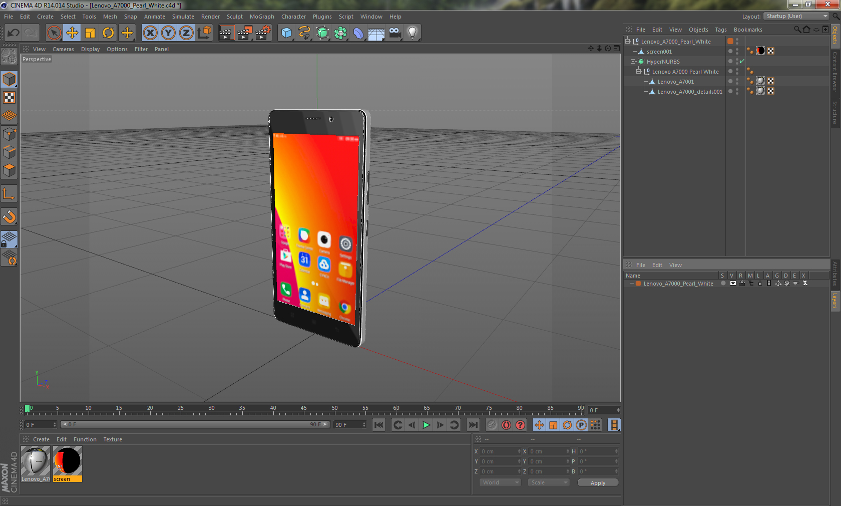 Lenovo A7000 Pearl White 3D model