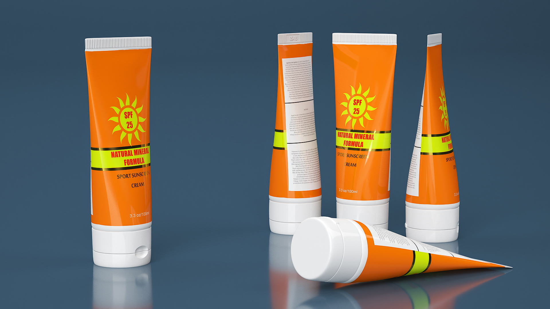 3D Sunscreen Tube Natural Mineral Formula model