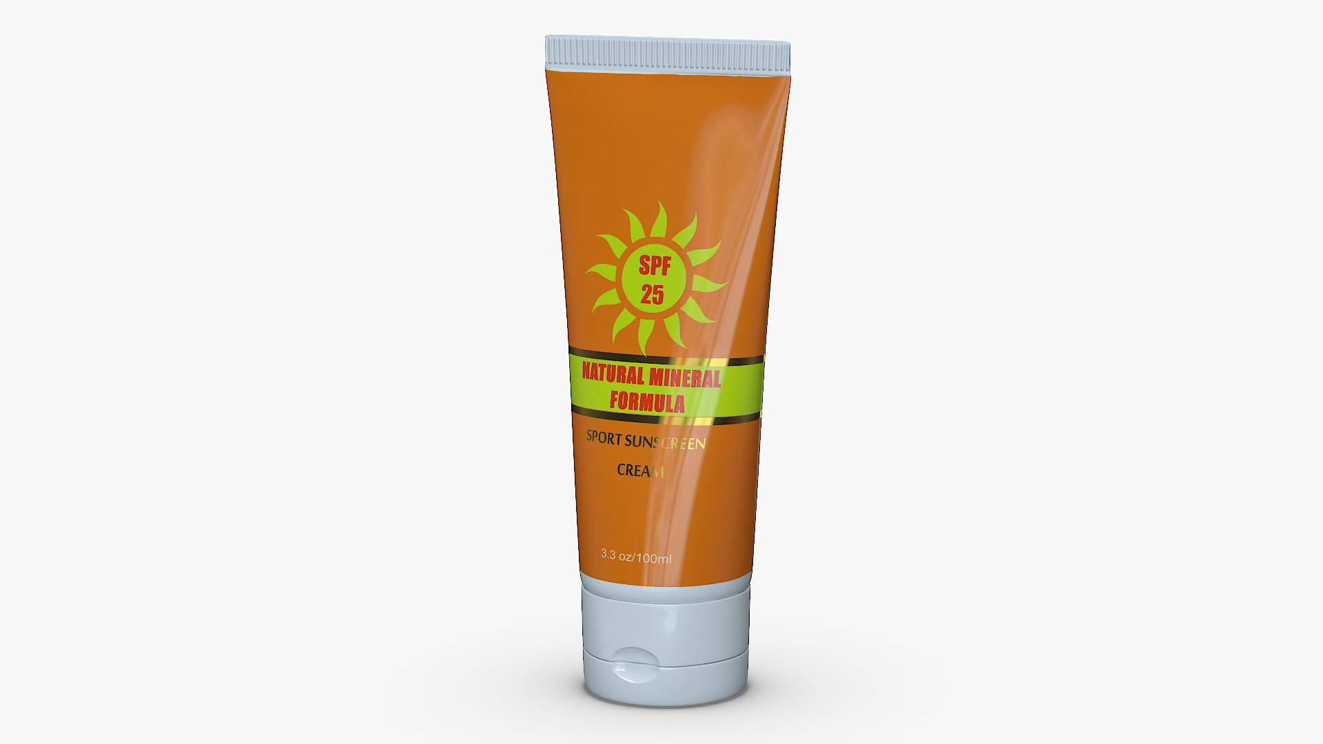 3D Sunscreen Tube Natural Mineral Formula model