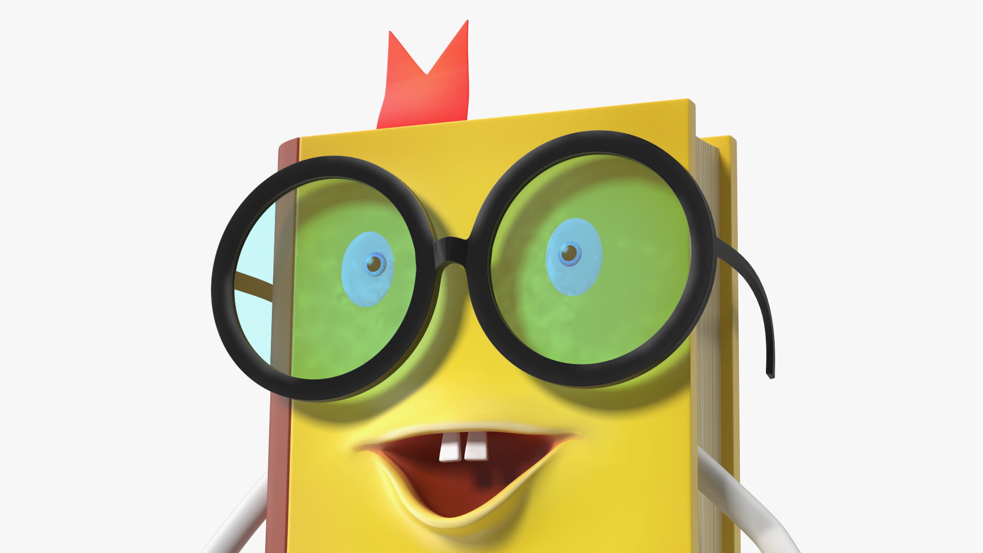 3D model Toon Yellow Book Character Standing Pose