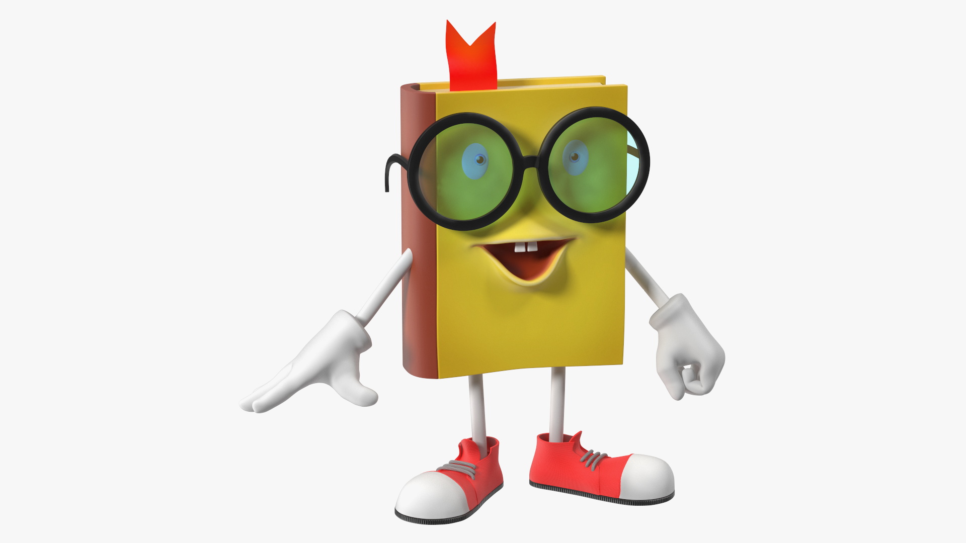 3D model Toon Yellow Book Character Standing Pose