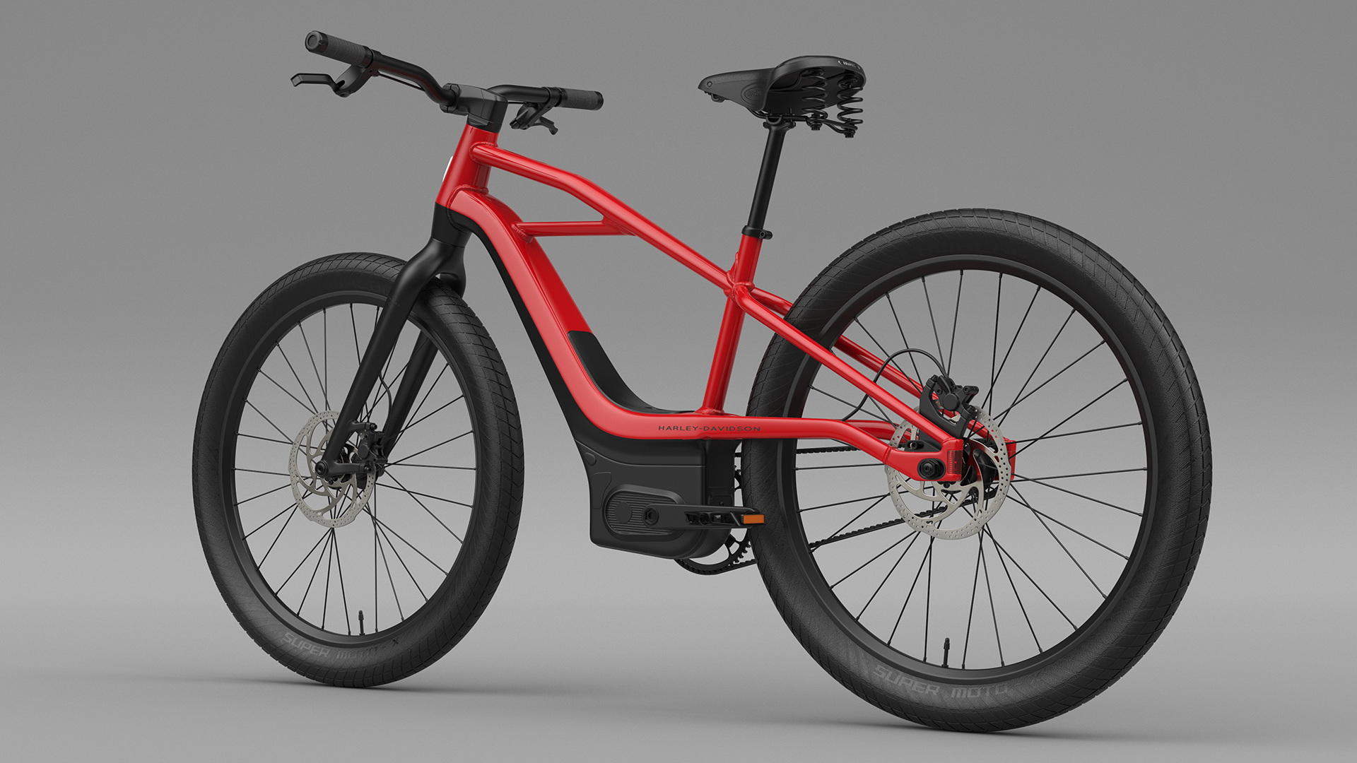 3D model Electric Bike Harley Davidson Red Rigged